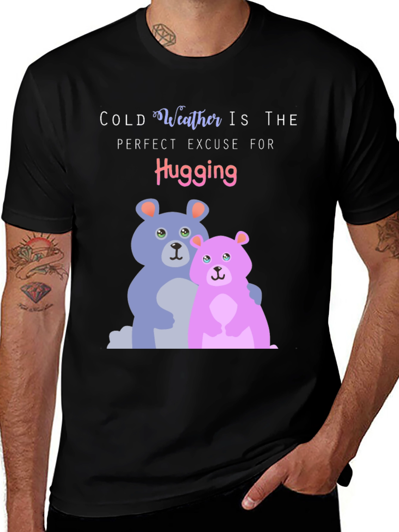 Variant 30 of Cute Hugging Bears T-Shirt: Perfect for Cold Weather!