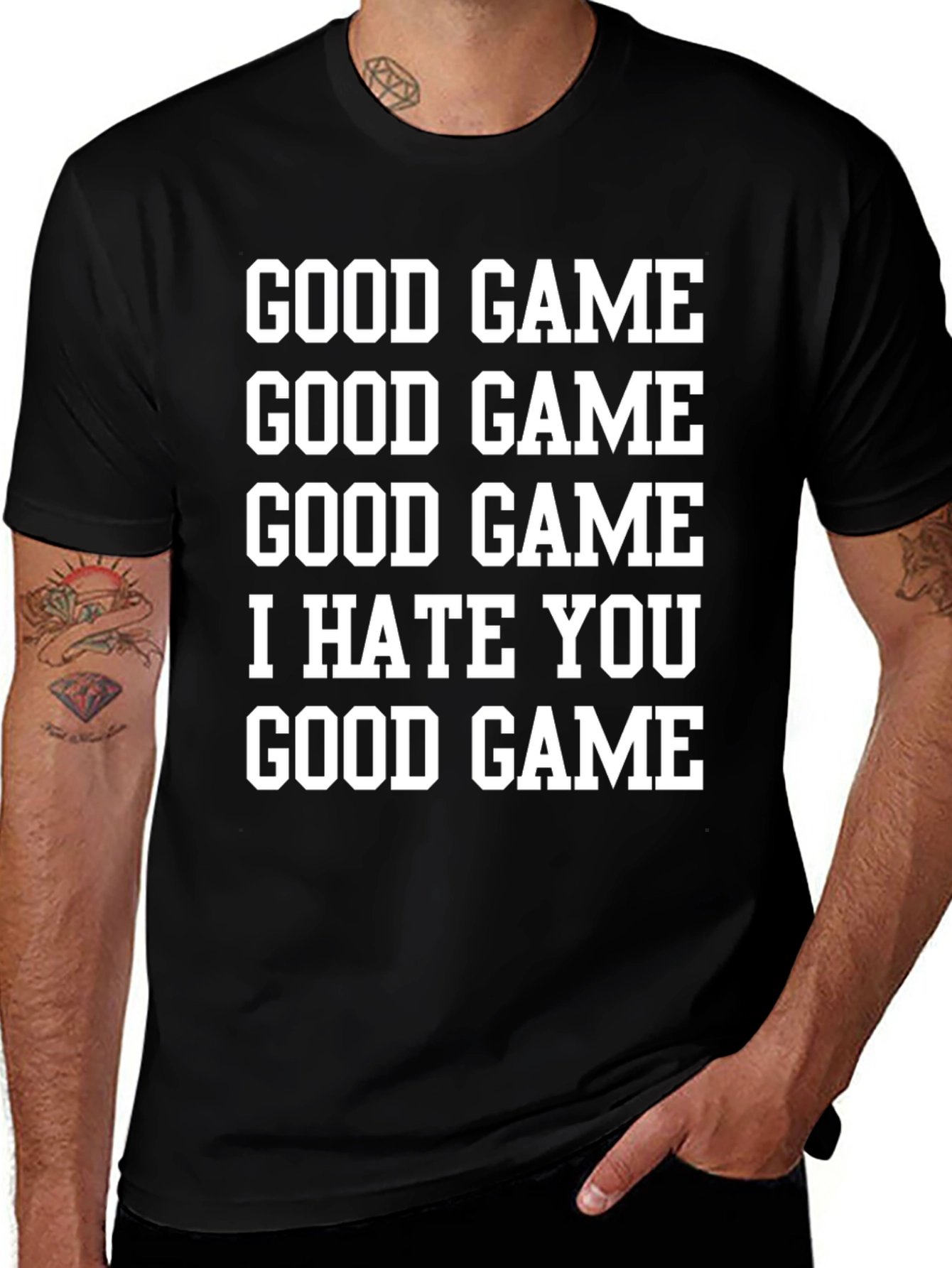 Variant 6 of Good Game I Hate You T-Shirt Black