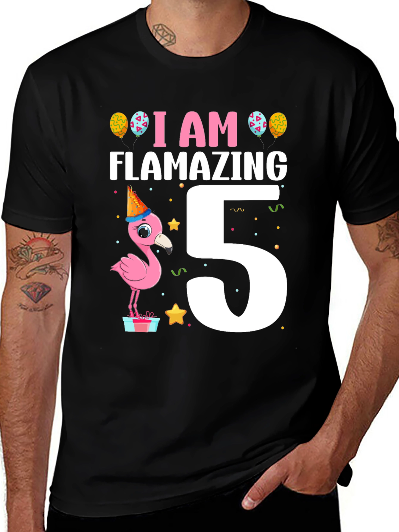 Variant 19 of Flamazing Birthday T-Shirt - Flamingo 5th Birthday