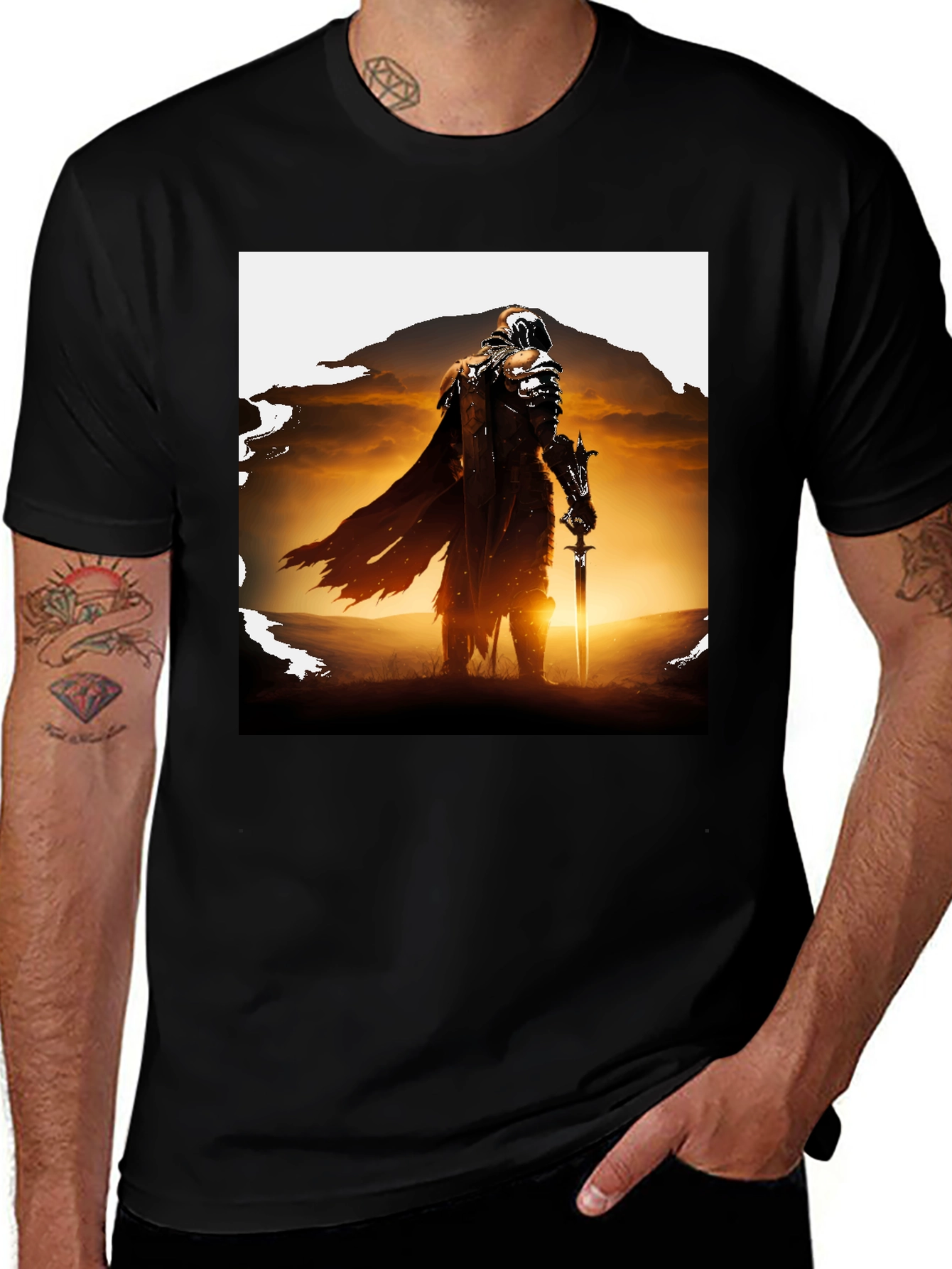 Variant 4 of Warrior Graphic Tee - Black