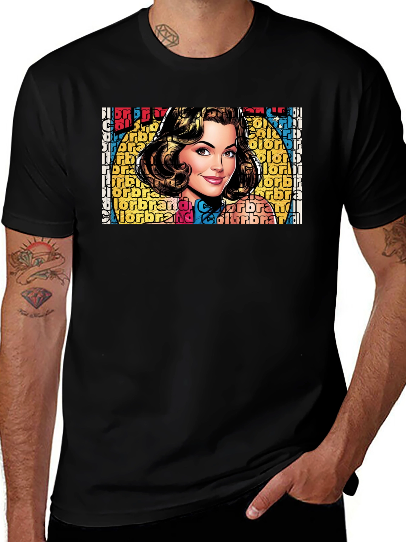 Variant 29 of Retro Comic Woman Graphic Black T-Shirt