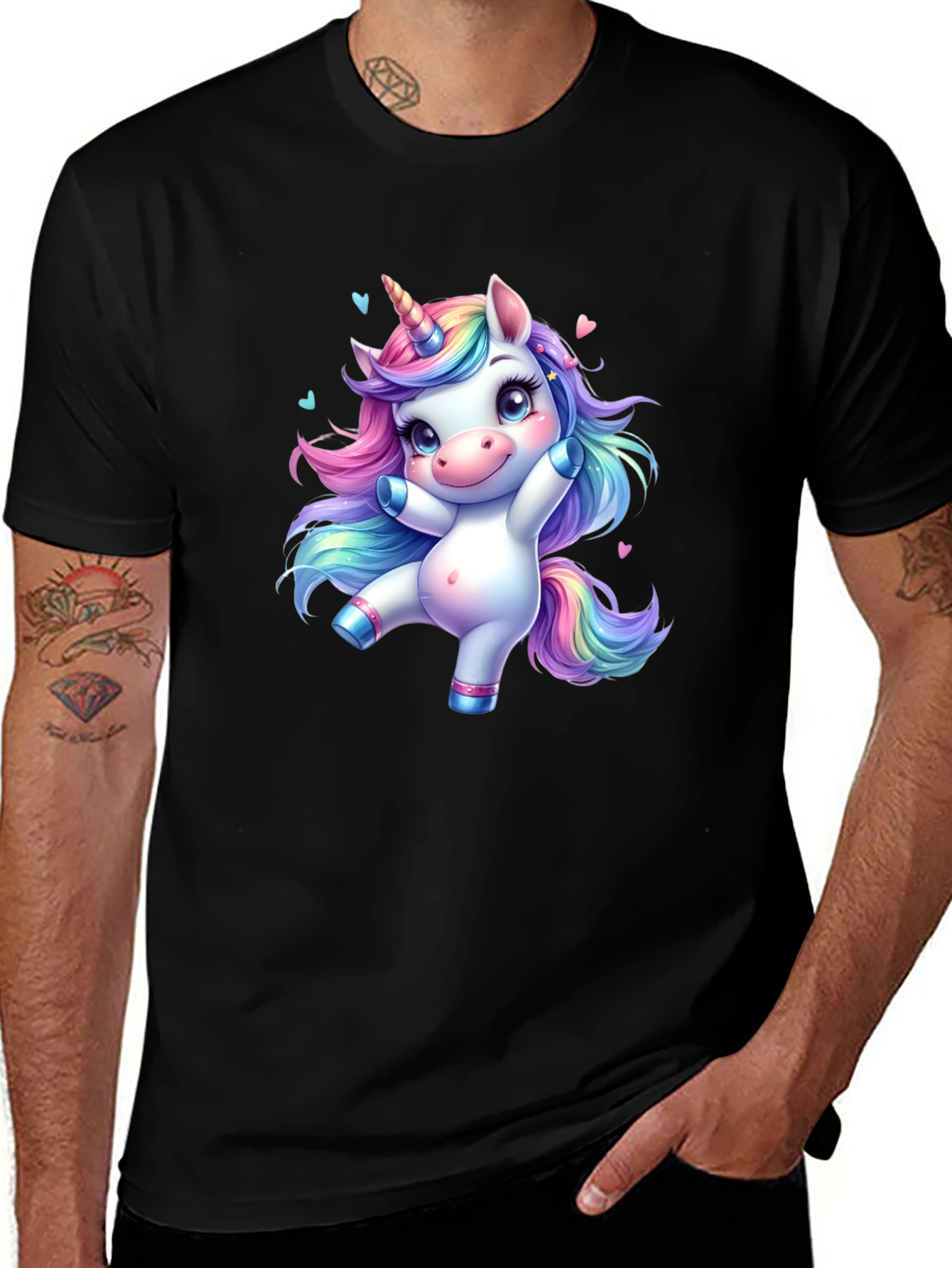 Variant 25 of Cute Unicorn Black T-Shirt