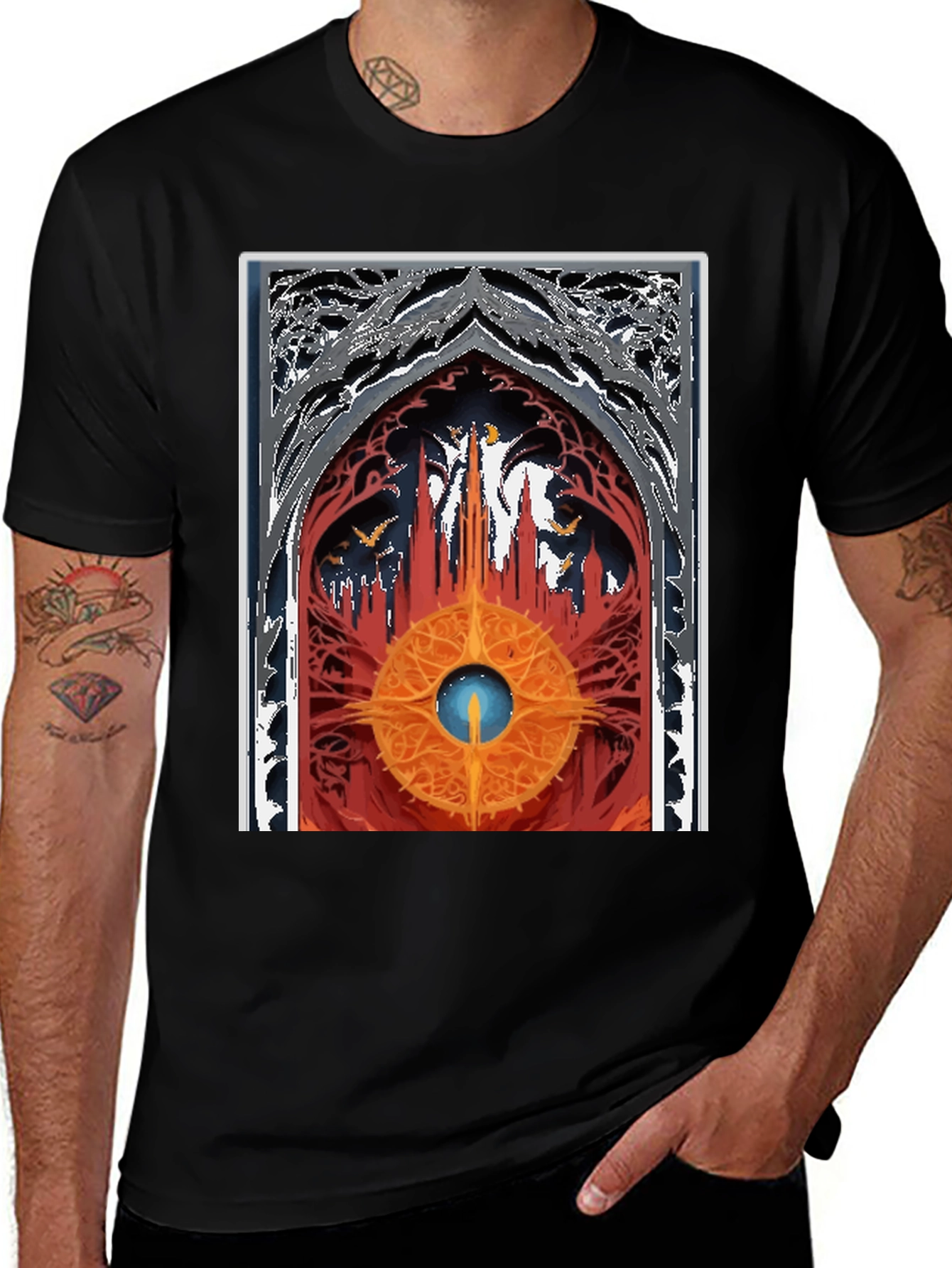 Variant 26 of Mystic Portal Graphic Tee - Black Cotton T-Shirt