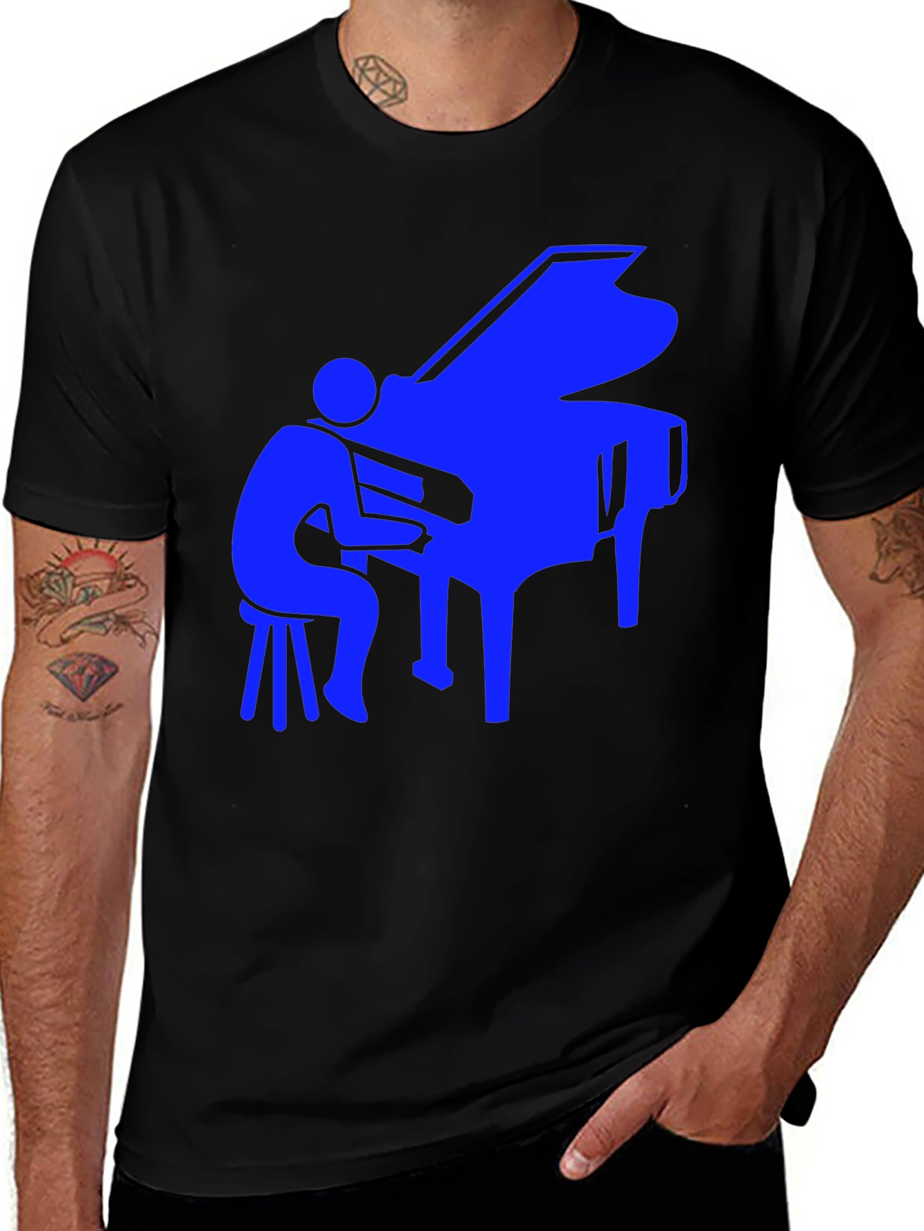 Variant 22 of Piano Player Graphic Tee - Cool Music Shirt