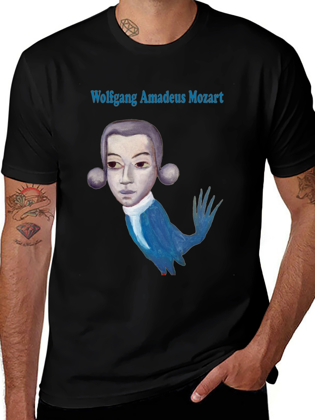 Wolfgang Amadeus Mozart Graphic T-Shirt - Black