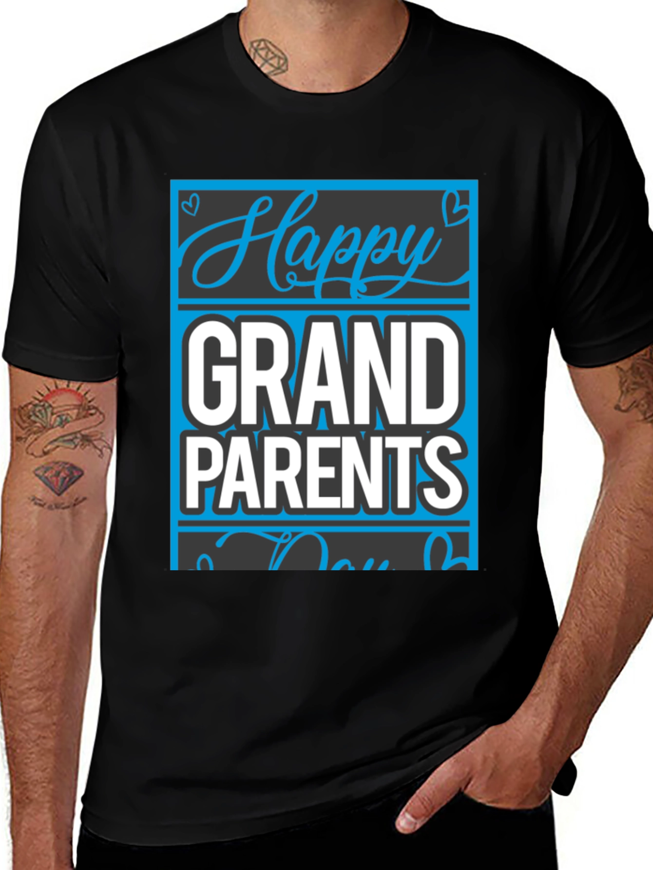 Happy Grandparents Day Black T-Shirt