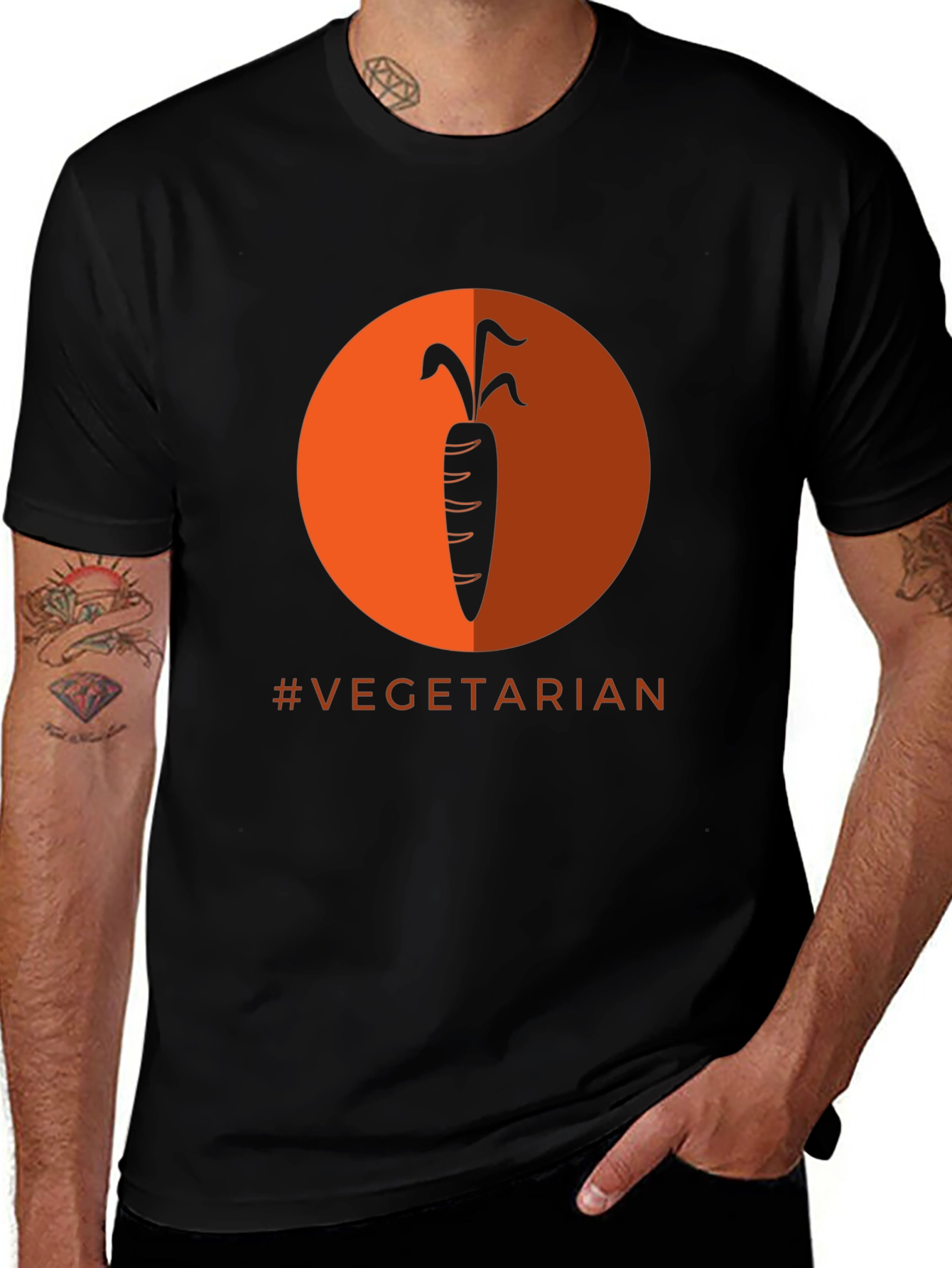 Variant 8 of Vegetarian T-Shirt - Carrot Design