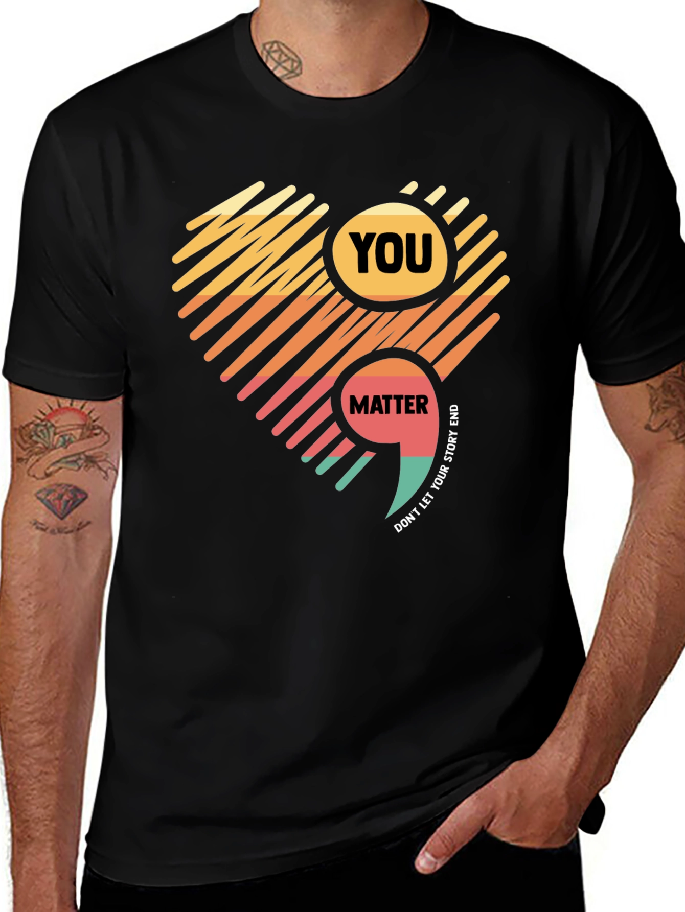 Variant 15 of You Matter Semicolon Mental Health T-Shirt