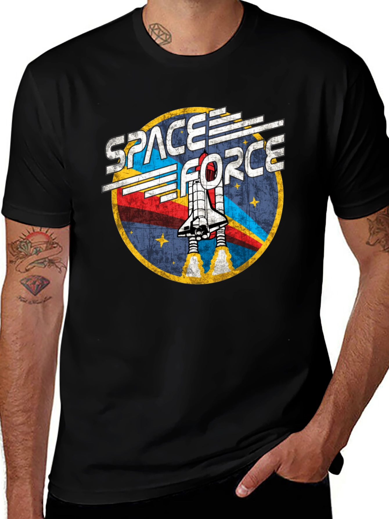 Space Force Graphic T-Shirt - Rocket Launch Design
