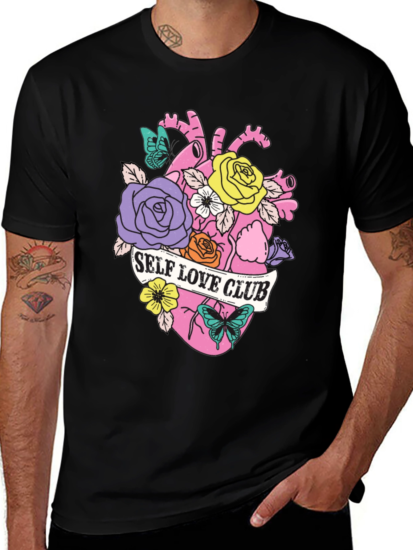 Variant 20 of Self Love Club Floral Heart Graphic T-Shirt