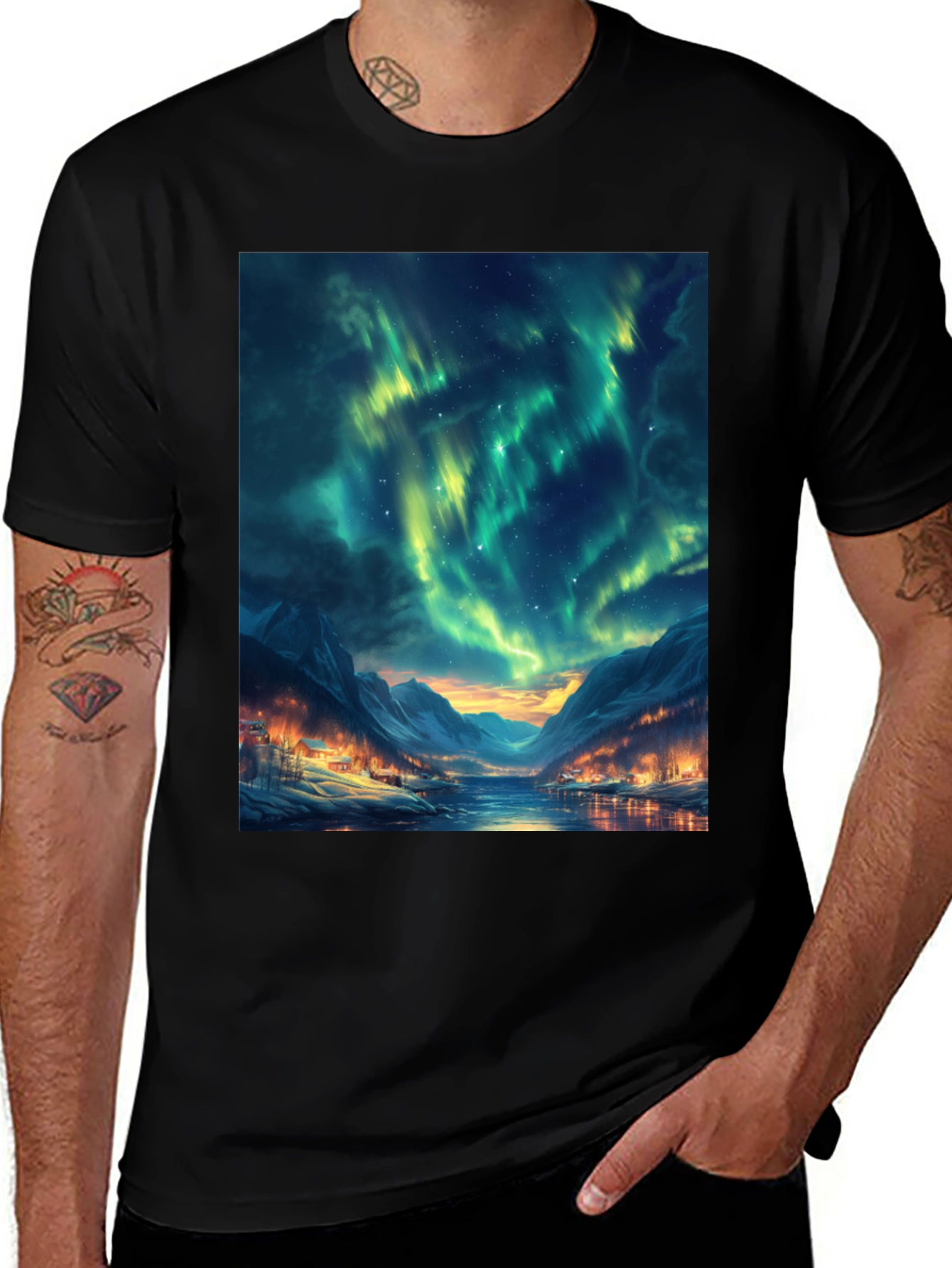Aurora Borealis Graphic T-Shirt - Northern Lights Tee