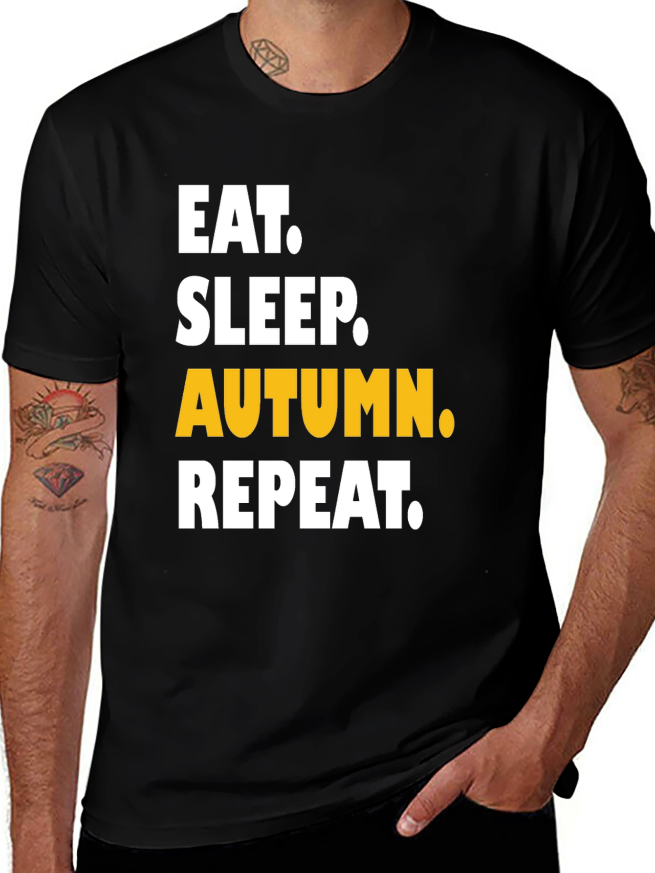 Variant 14 of Eat Sleep Autumn Repeat T-Shirt - Fall Season Apparel