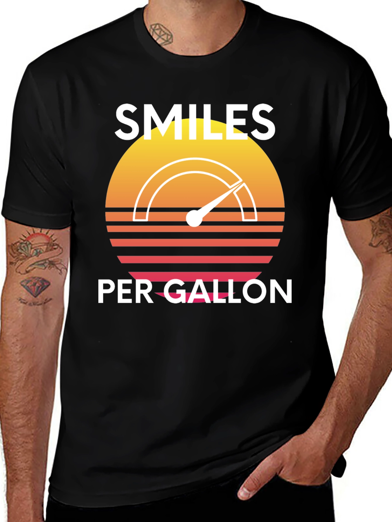 Variant 21 of Smiles Per Gallon Graphic Tee - Retro Design