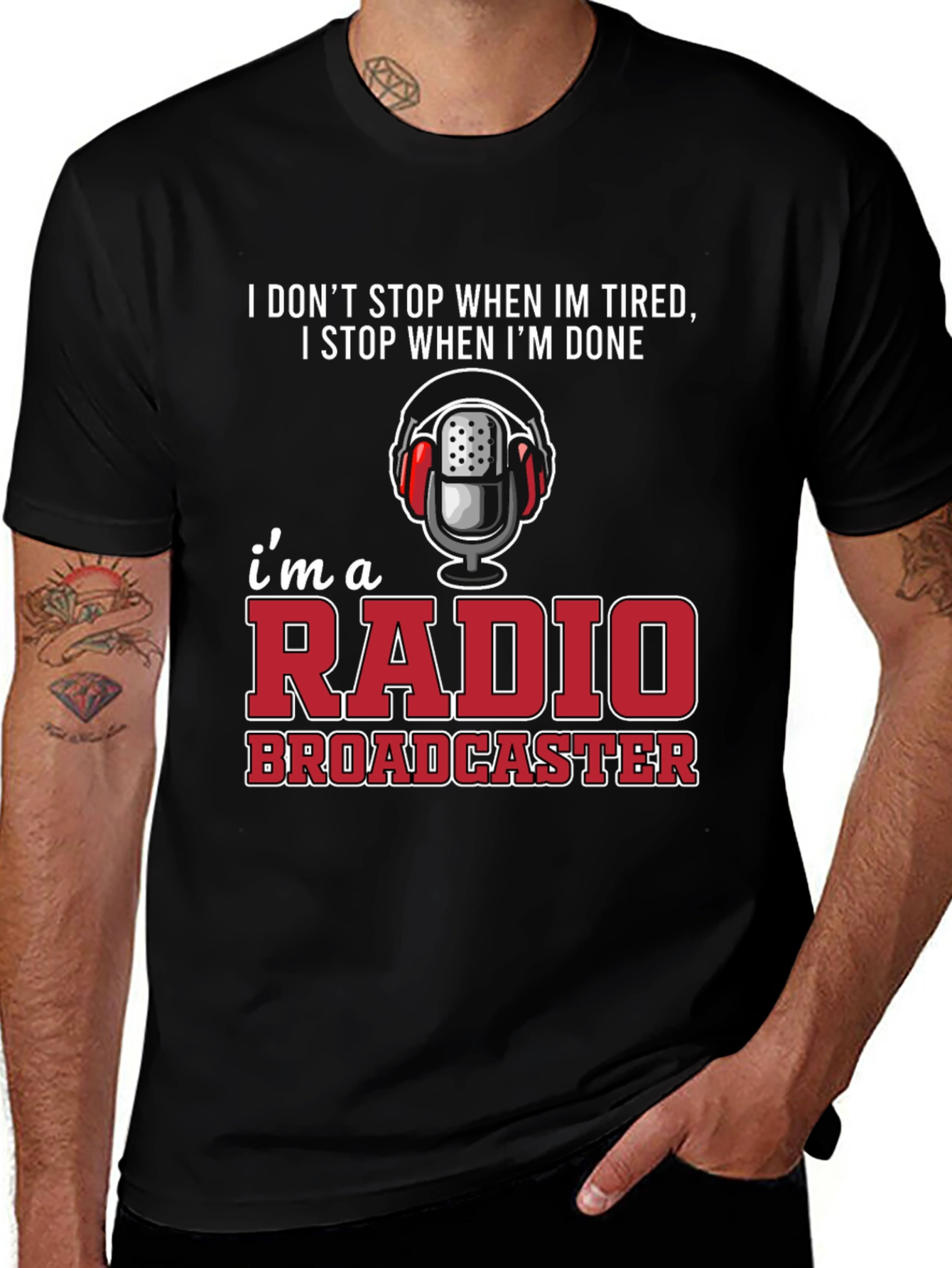 Variant 26 of Radio Broadcaster T-Shirt - Never Stop!
