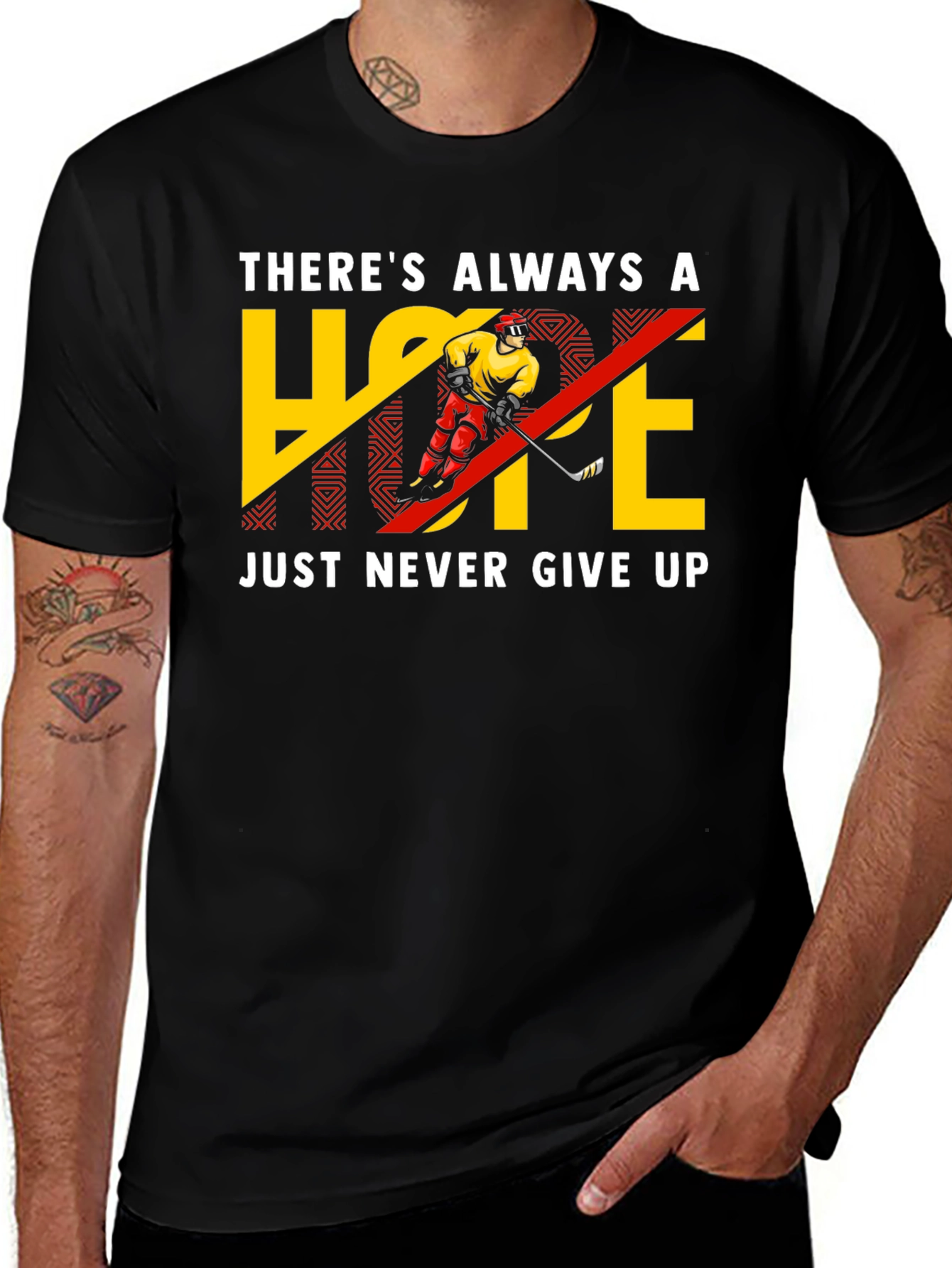 Variant 7 of Always Hope T-Shirt - Never Give Up Hockey Design