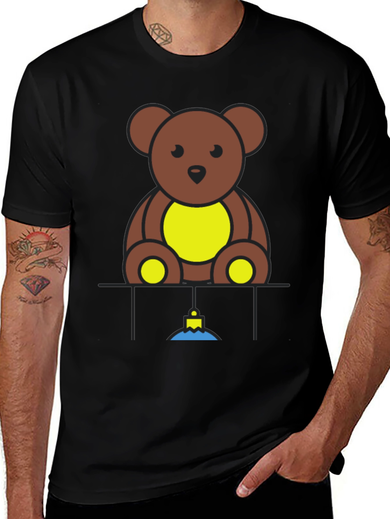 Variant 3 of Teddy Bear Graphic Black T-Shirt