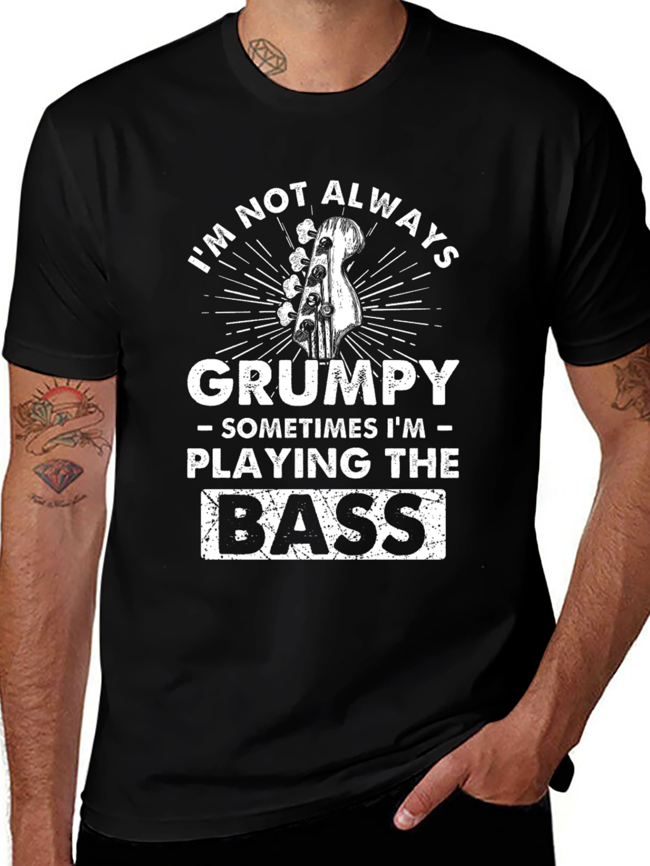 Variant 26 of Grumpy Bass Player T-Shirt - Funny Musician Tee