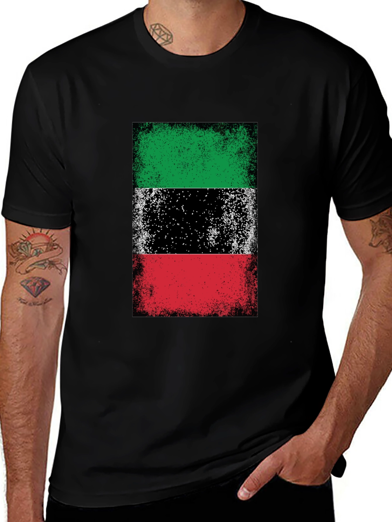 Variant 4 of Kuwait Flag T-Shirt Grunge Style