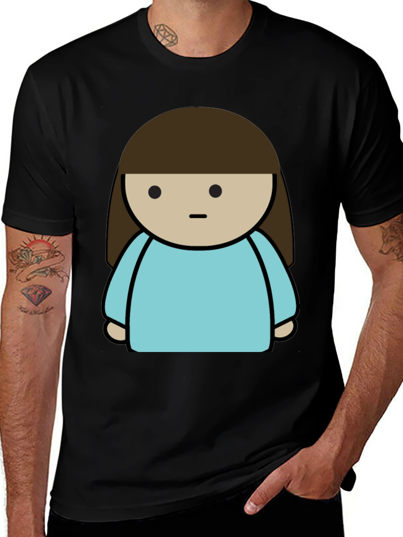 Variant 22 of Cartoon Character Black T-Shirt