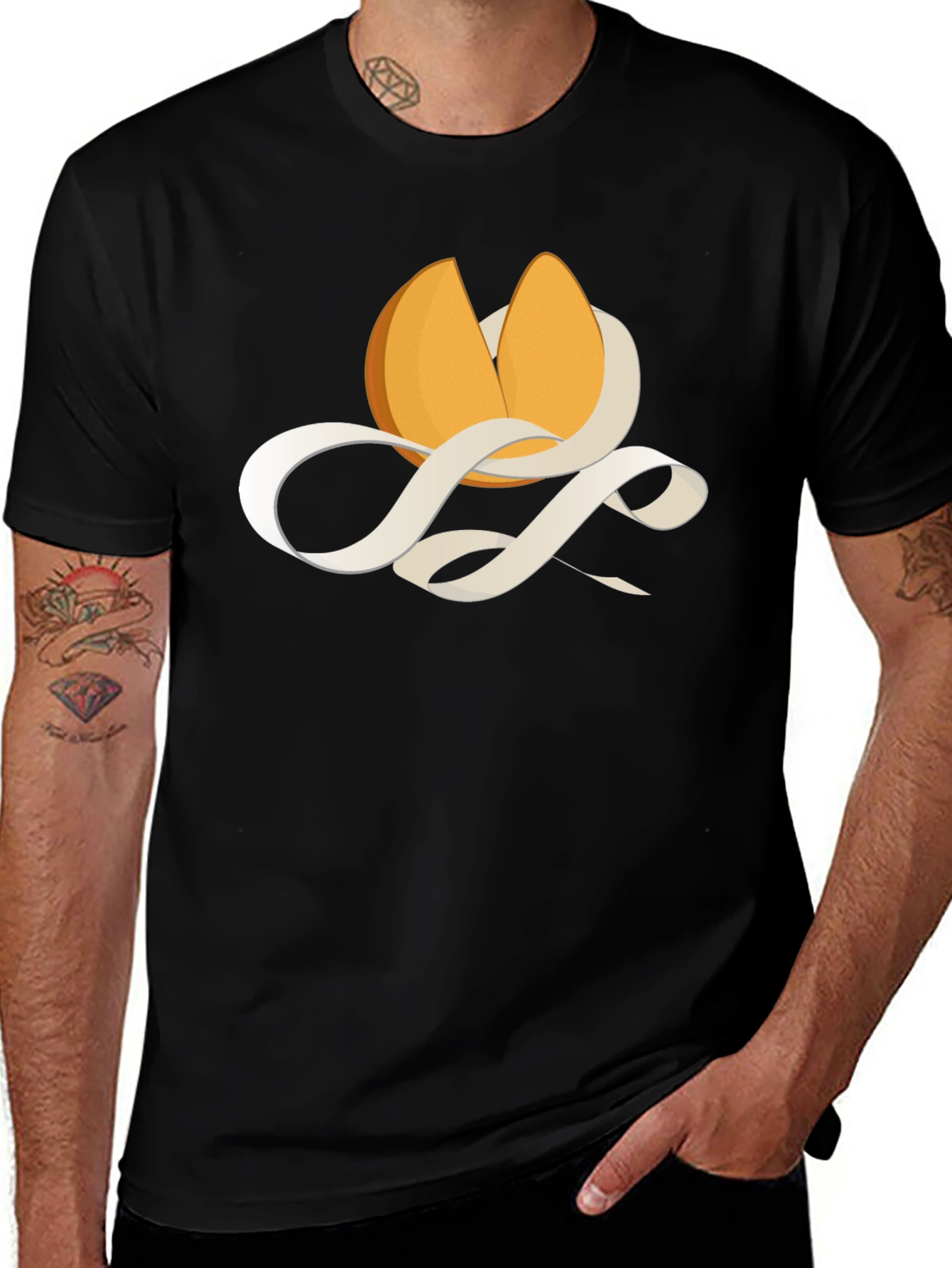 Variant 9 of Fortune Cookie Graphic Tee - Mens Black T-Shirt