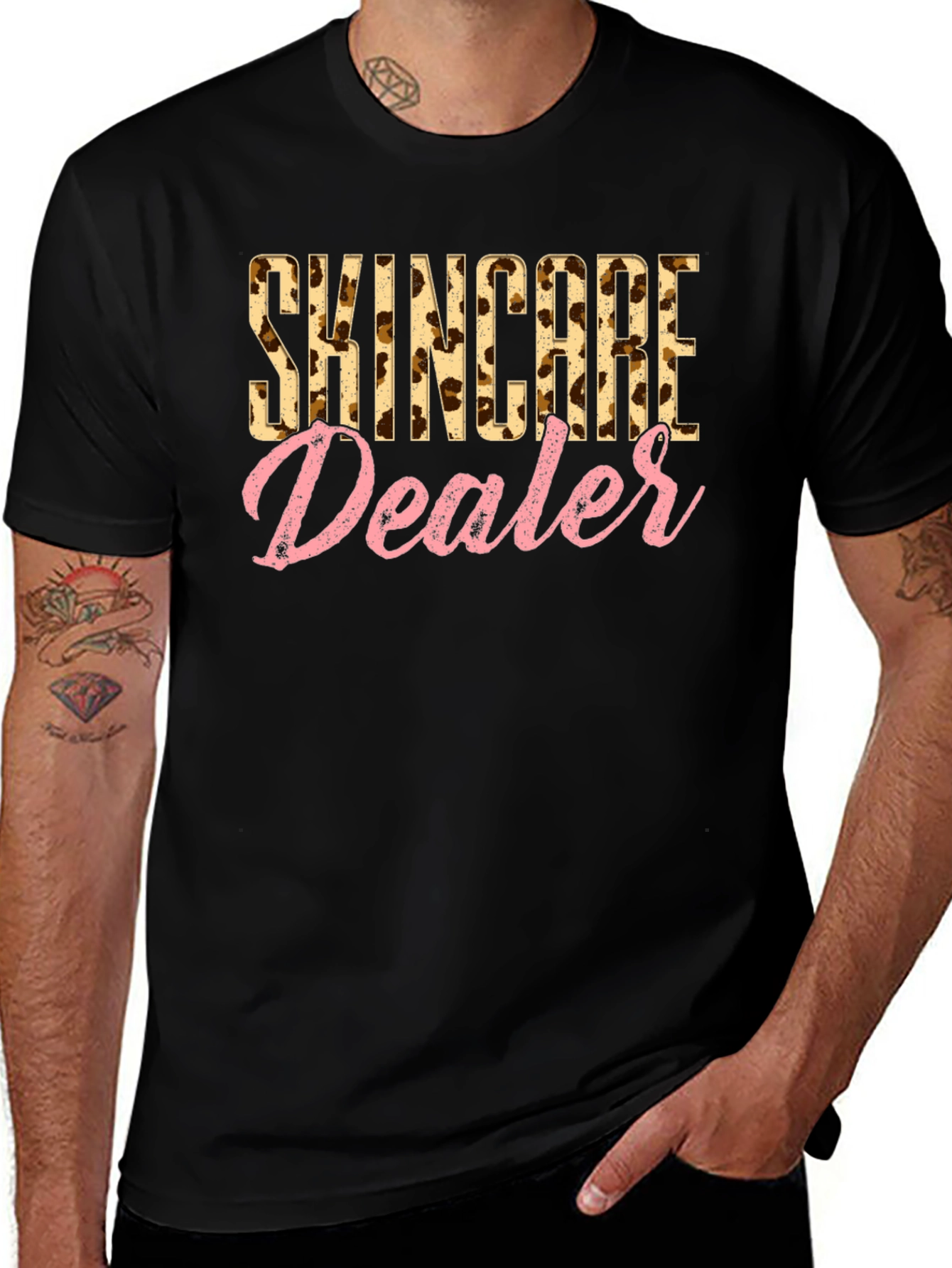 Variant 24 of Skincare Dealer Leopard Print T-Shirt