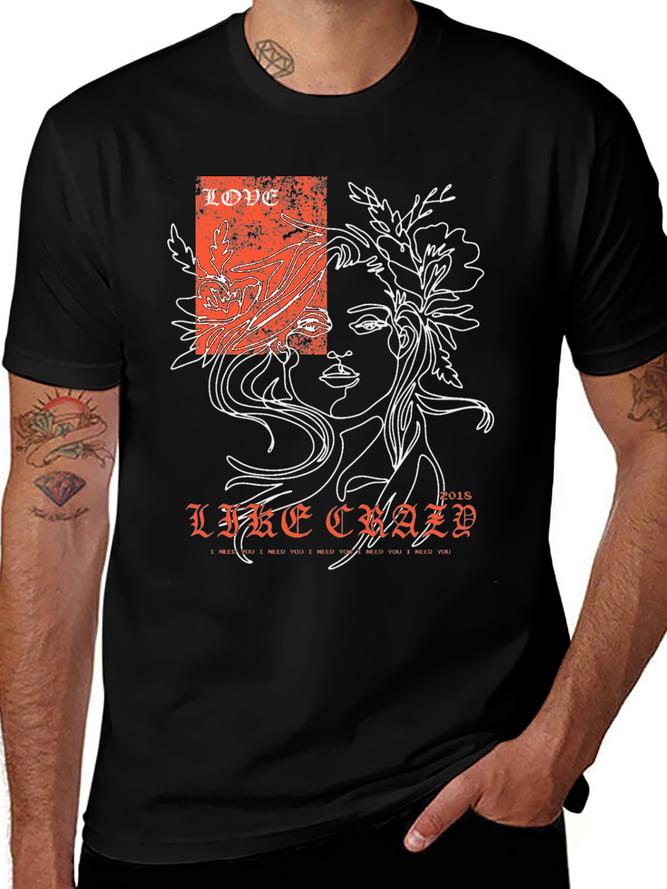 Variant 24 of Love Like Crazy Graphic Tee - Black