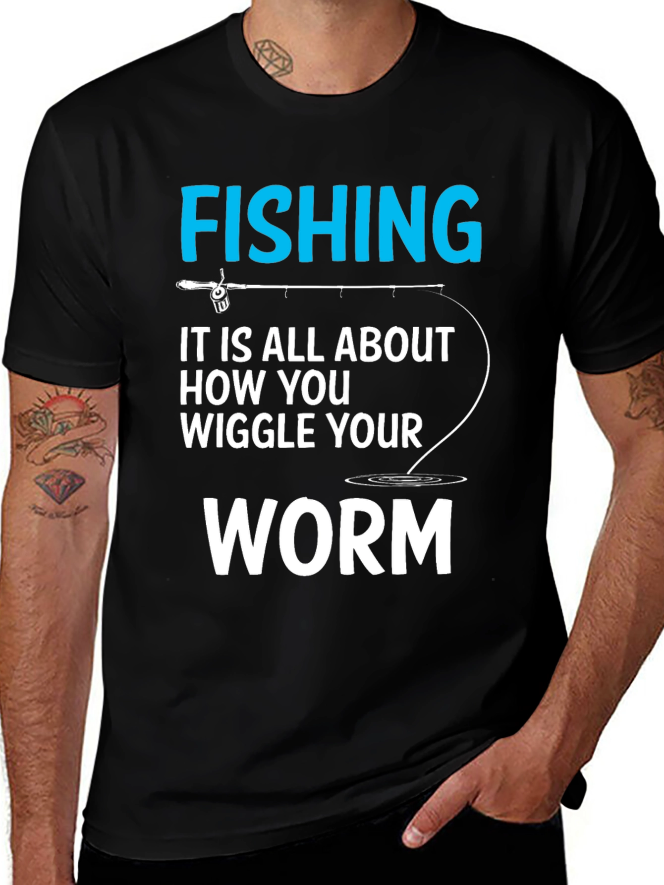 Variant 29 of Fishing Wiggle Your Worm Graphic Tee