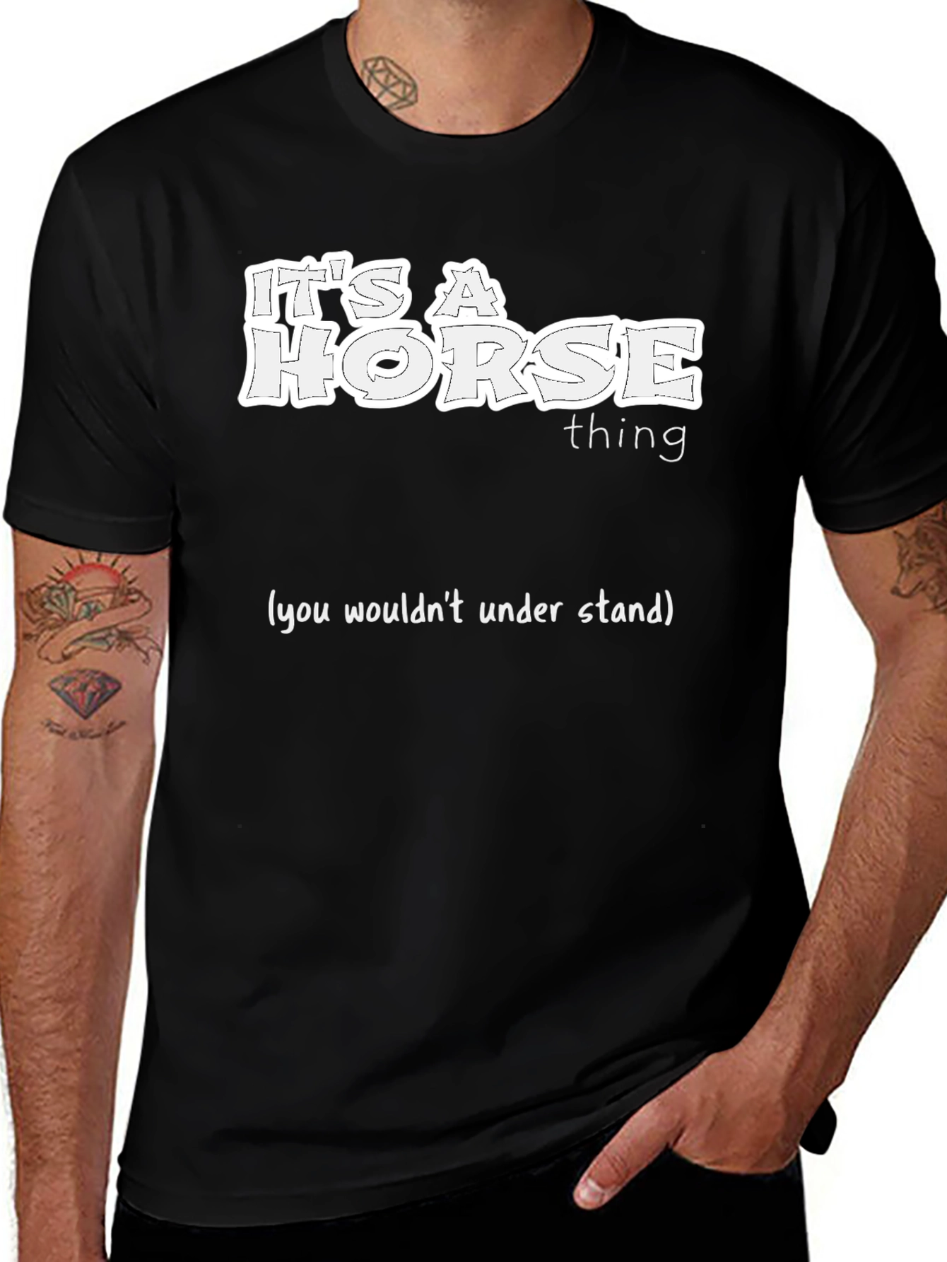 Variant 29 of It's a Horse Thing - Men's Black Graphic Tee
