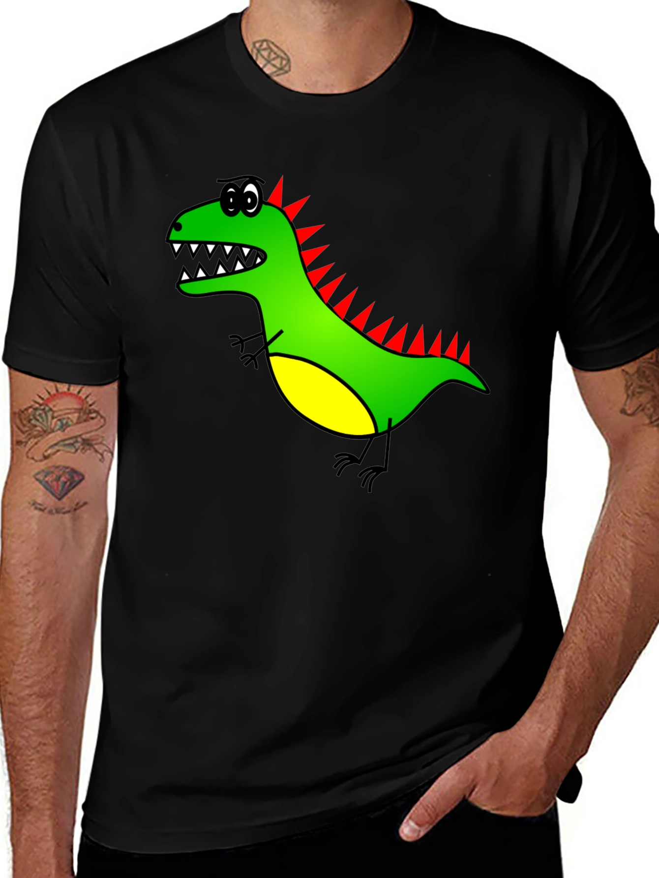 Variant 16 of Dinosaur Graphic Black T-Shirt