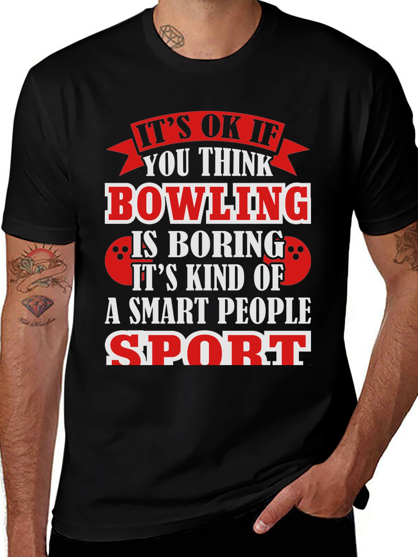 Variant 9 of Bowling Smart People Sport Graphic T-Shirt
