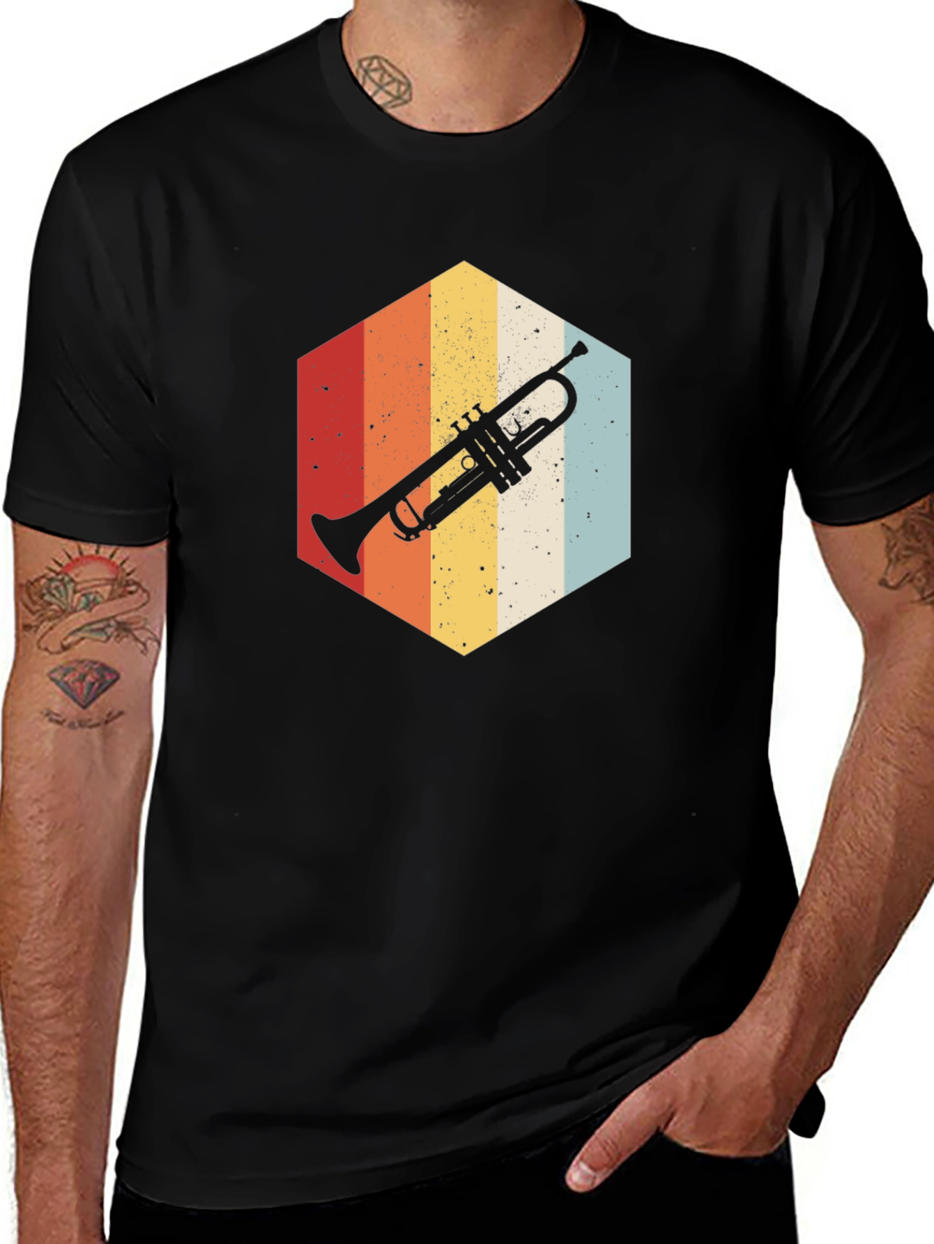Variant 6 of Retro Trumpet Graphic Tee - Vintage Style