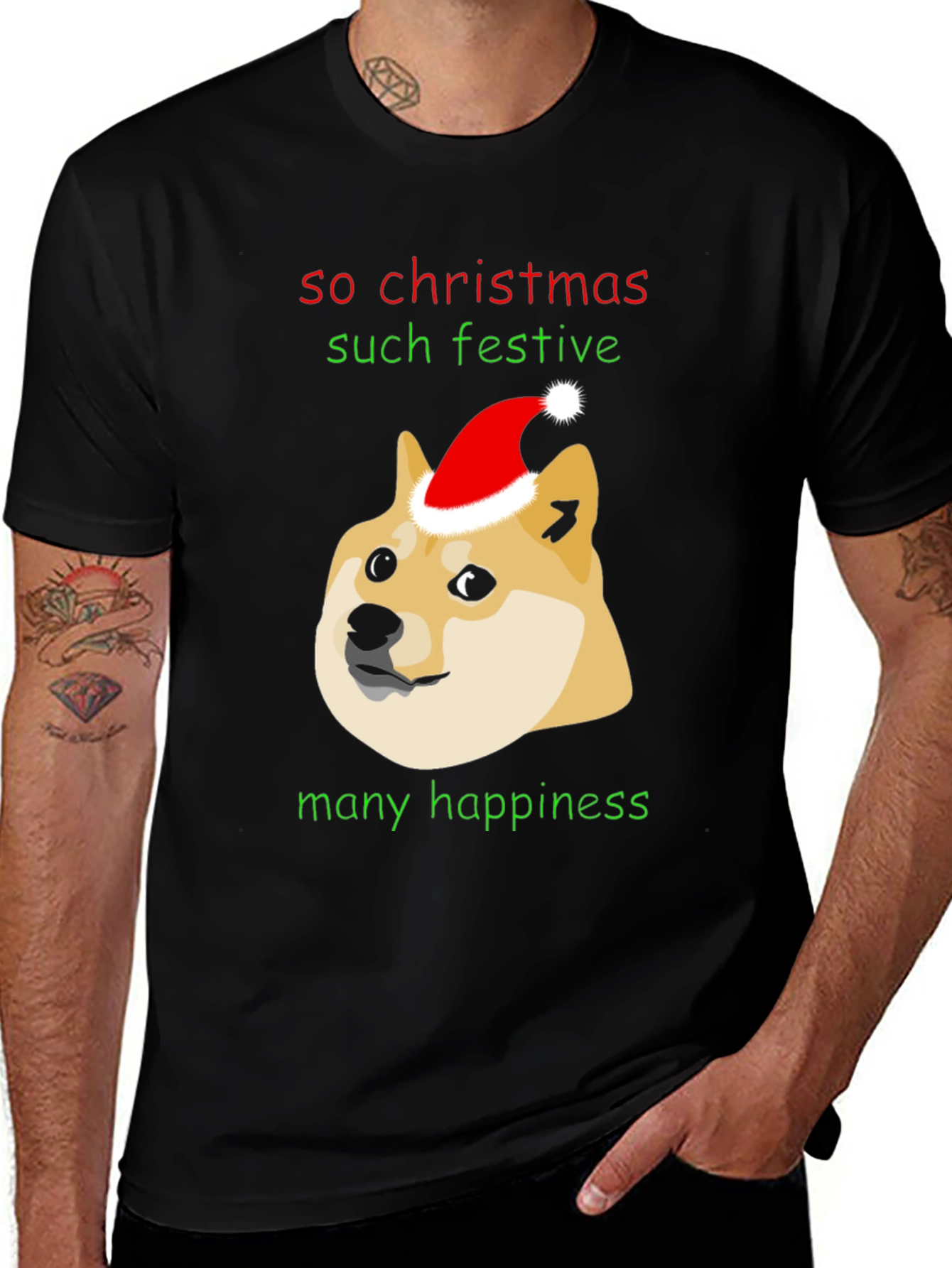 Variant 20 of Festive Doge Christmas T-Shirt
