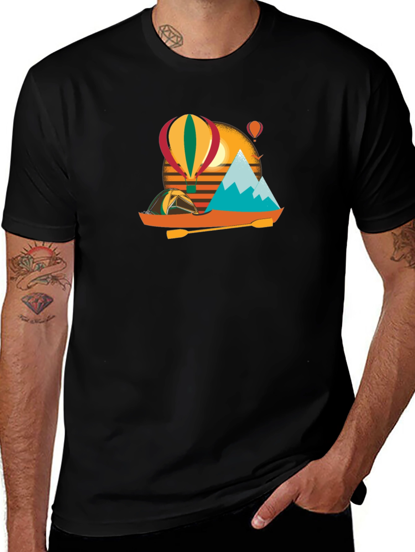 Variant 30 of Adventure Graphic Tee - Camping, Kayak, Balloons