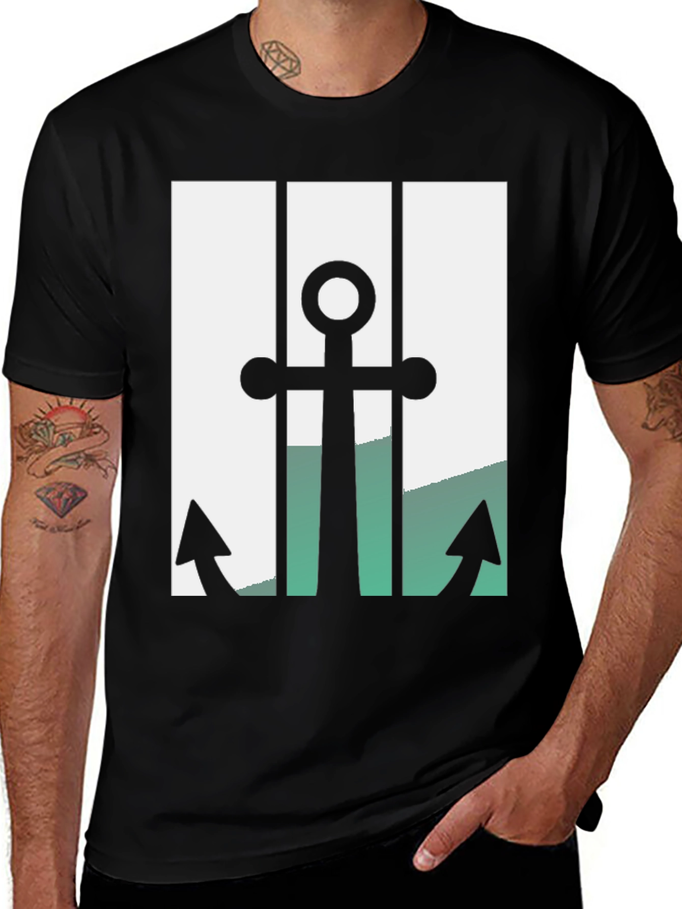 Variant 3 of Anchor Graphic T-Shirt - Nautical Style