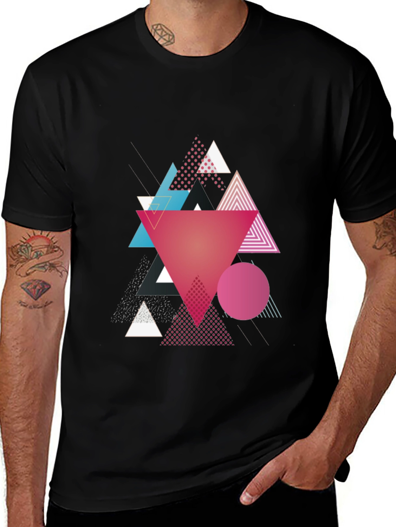 Variant 5 of Geometric Triangle T-Shirt - Abstract Design