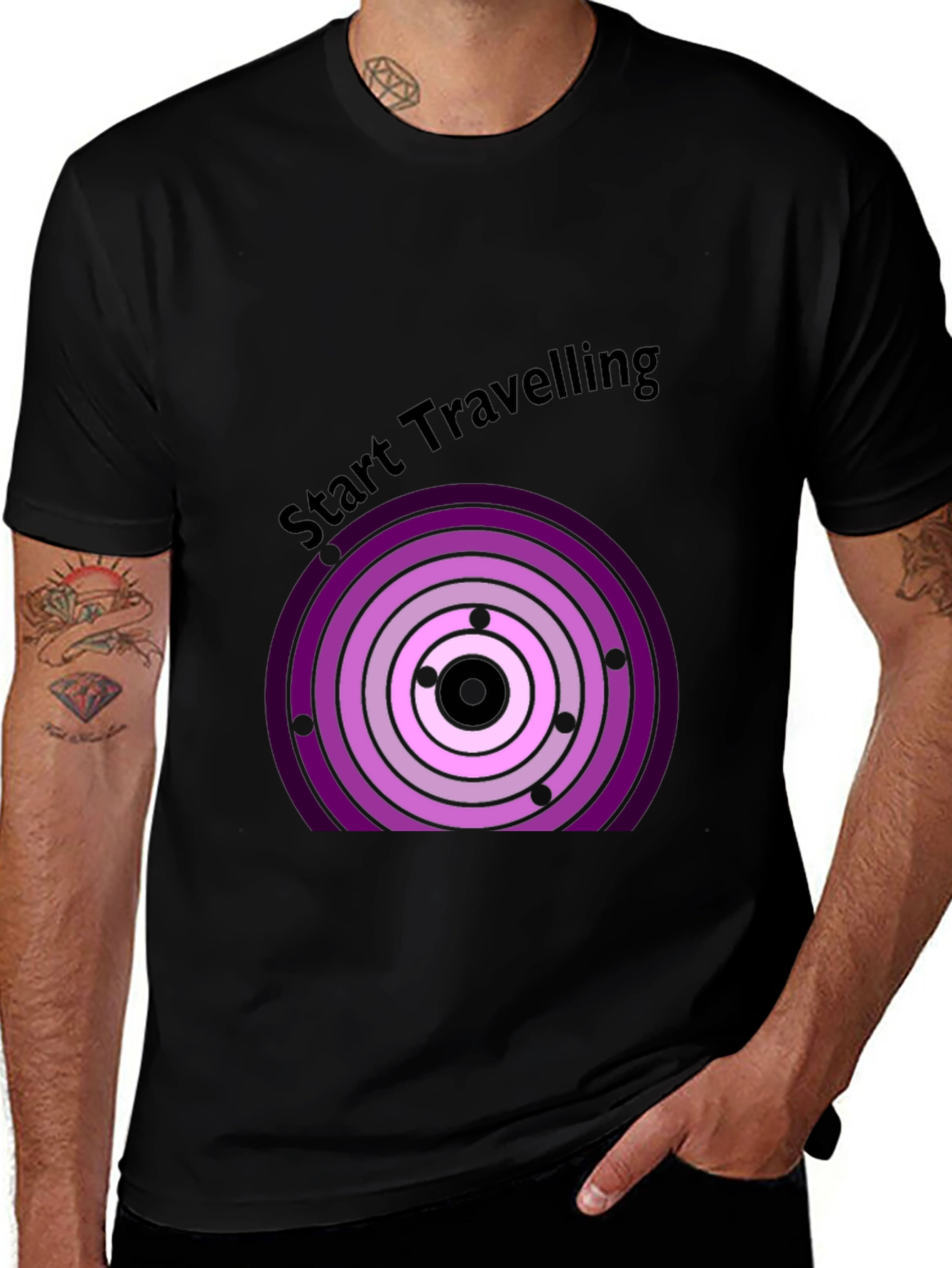 Variant 16 of Start Traveling Black Graphic Tee
