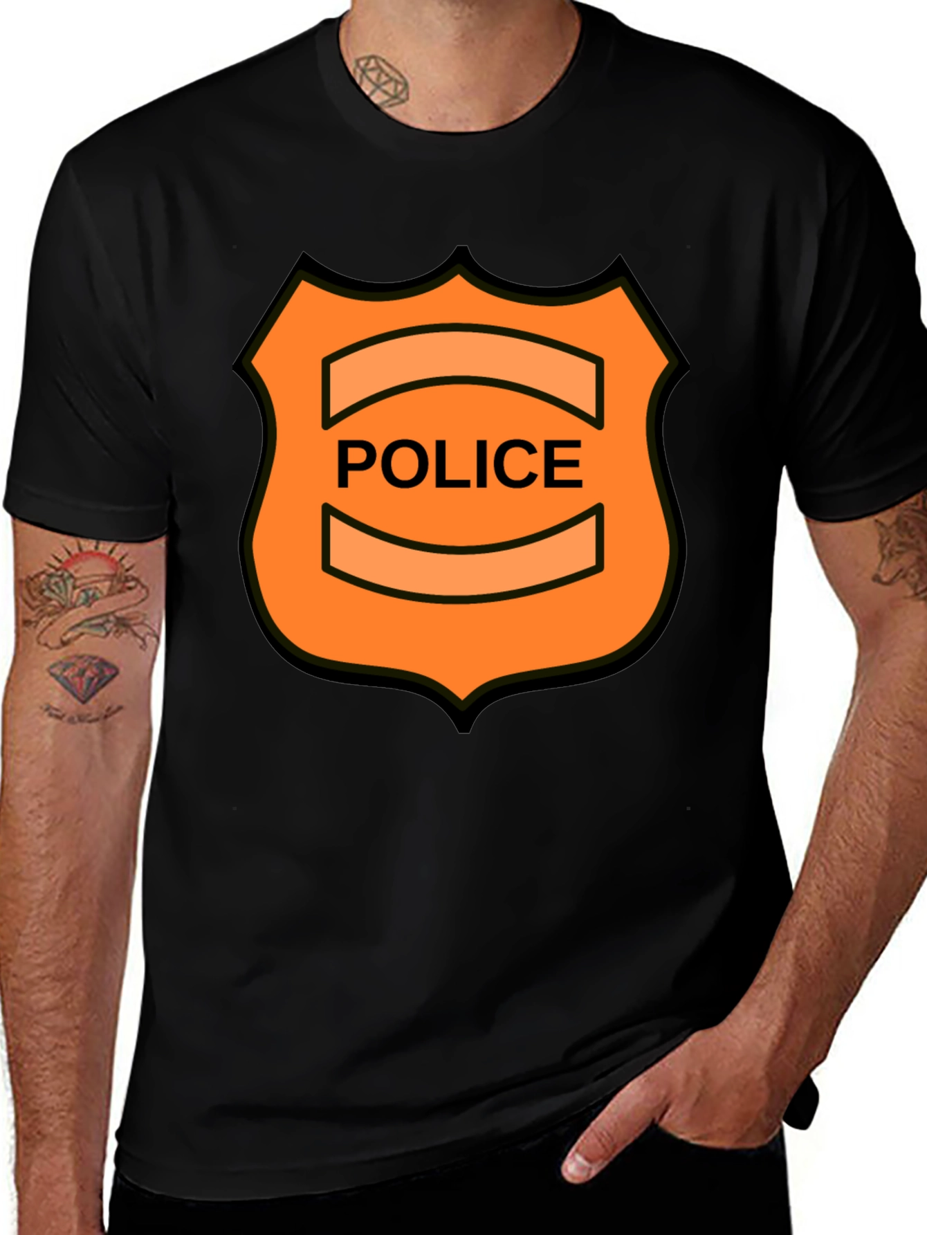 Variant 10 of Novelty Police Badge Graphic Tee - Black
