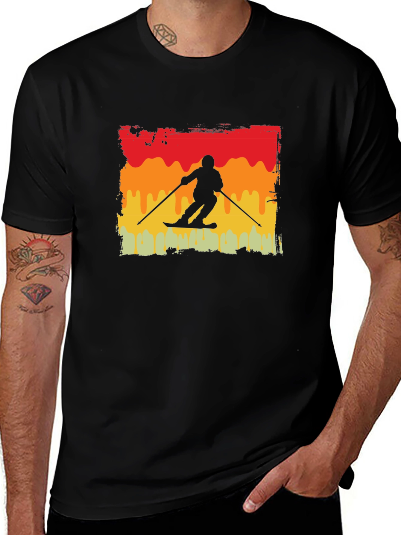 Variant 20 of Vintage Ski T-Shirt: Retro Style, Black Cotton Tee