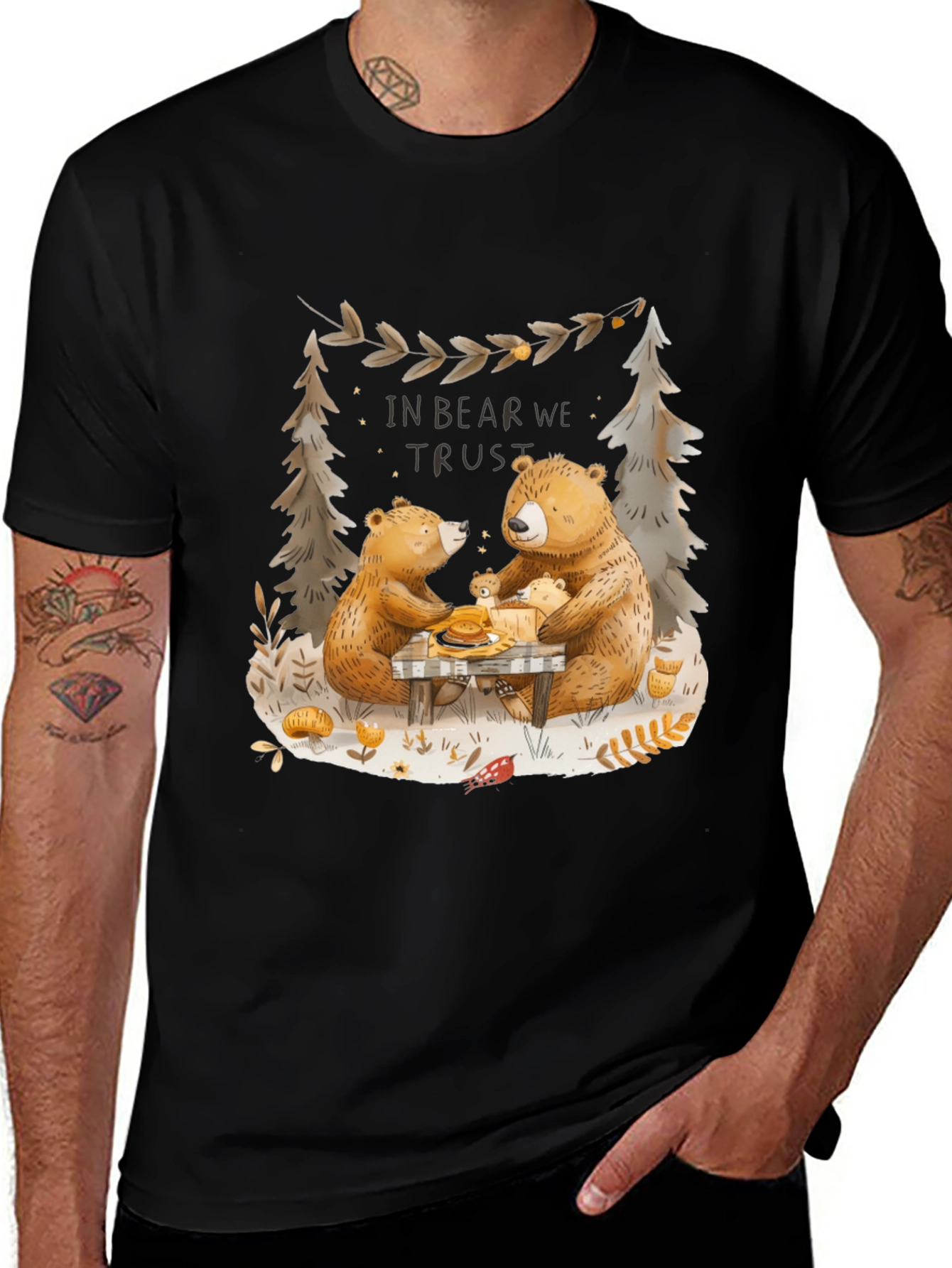 Variant 24 of Bear Family Graphic Tee - 'In Bear We Trust' T-Shirt