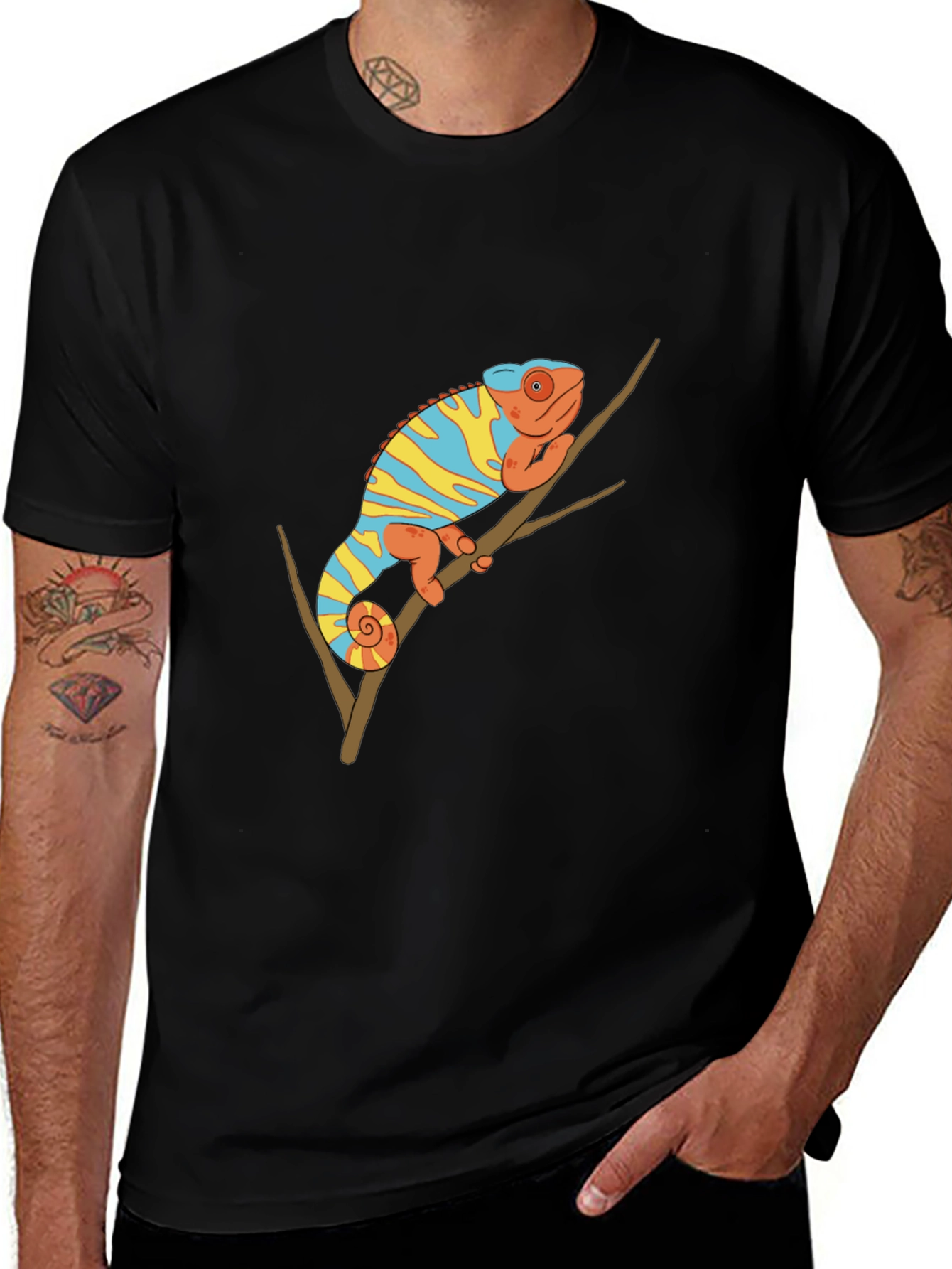 Variant 24 of Chameleon Graphic Tee - Trendy Animal Print Shirt