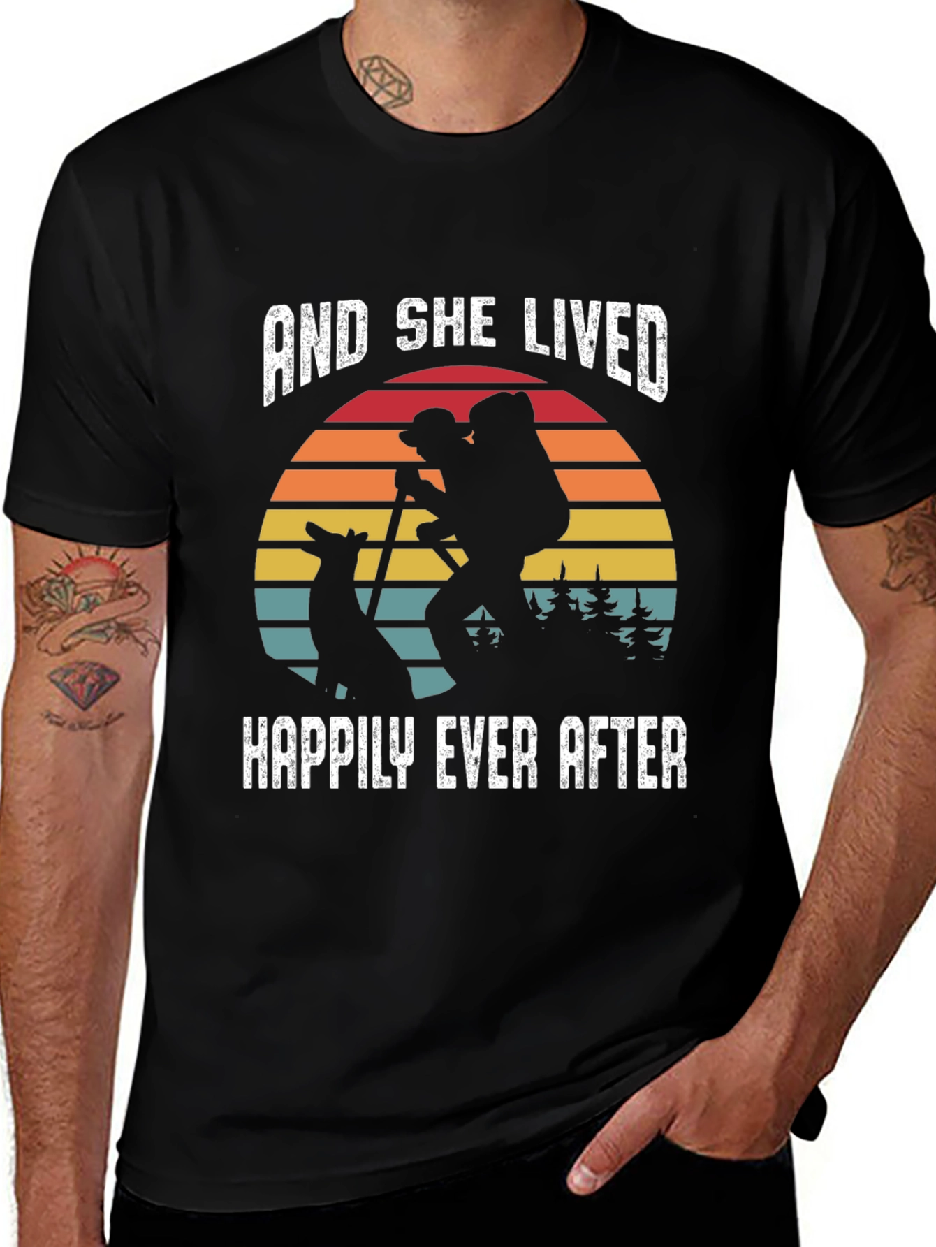 Variant 25 of And She Lived Happily Ever After Hiking T-Shirt
