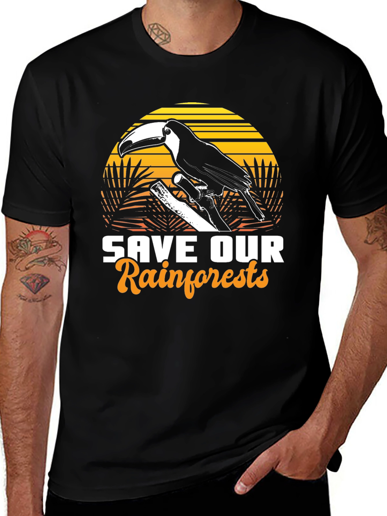 Save Our Rainforests T-Shirt - Toucan Design