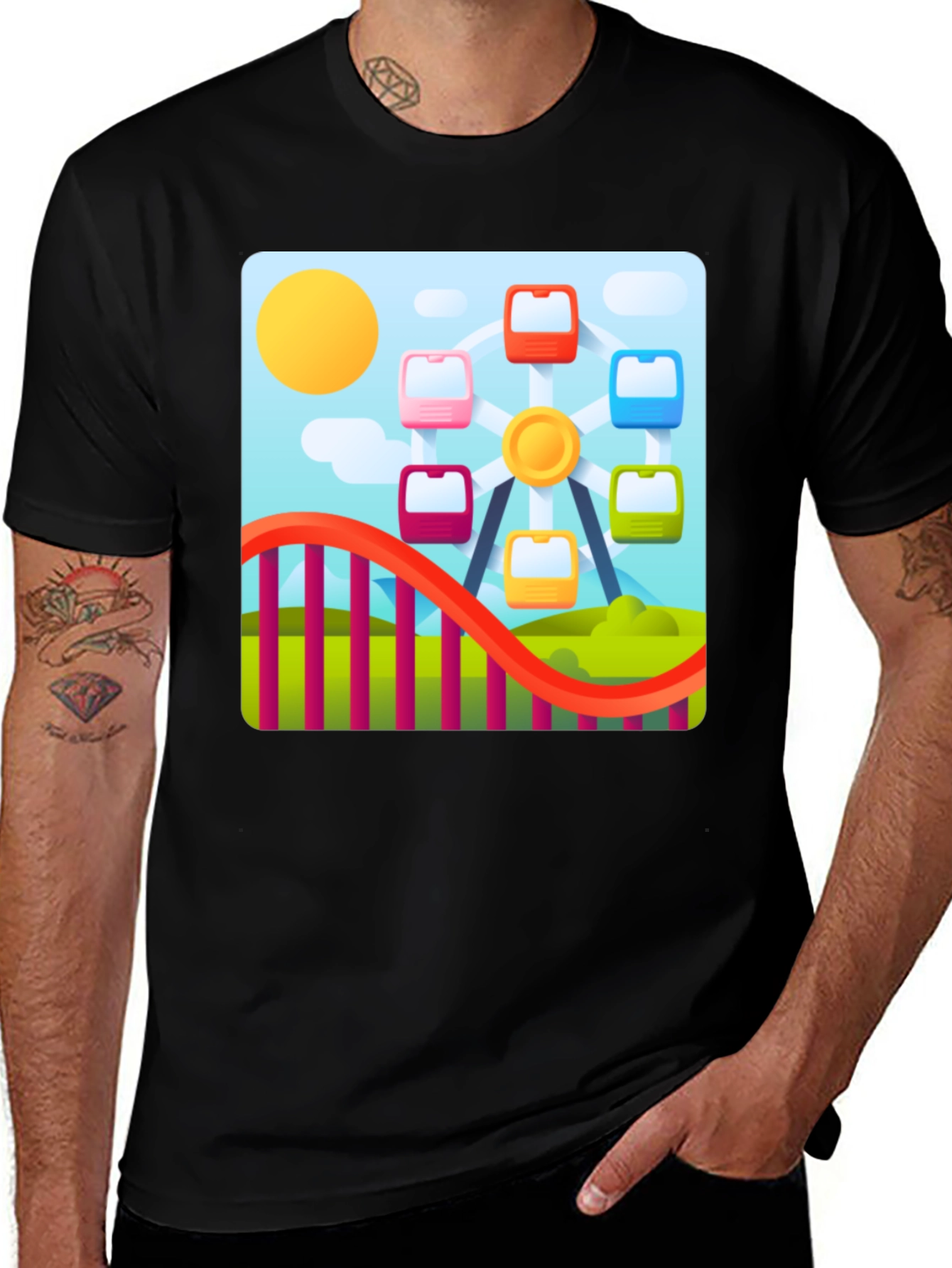 Variant 29 of Ferris Wheel Graphic Tee - Fun Fair T-Shirt