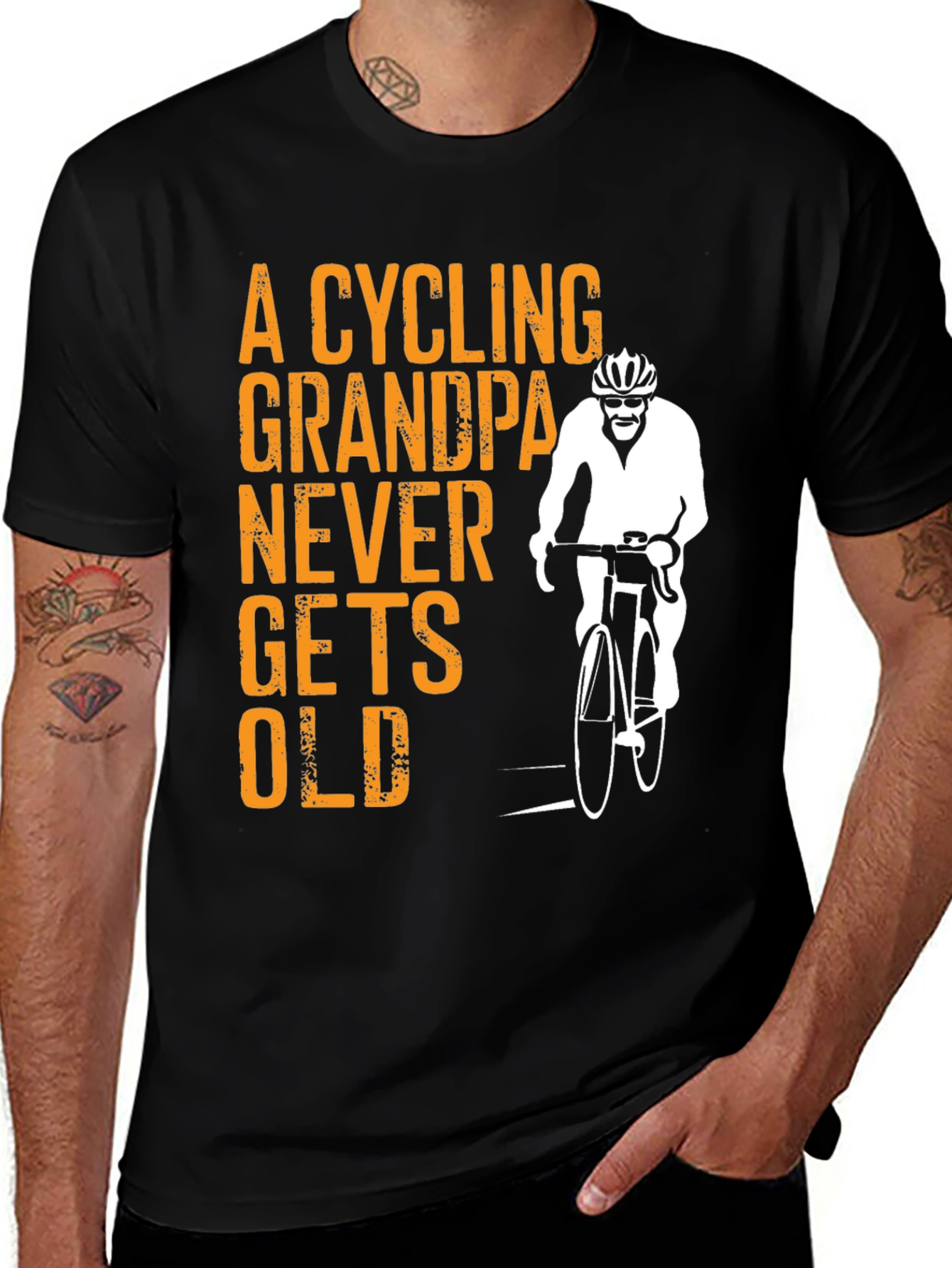 Variant 8 of Cycling Grandpa T-Shirt - Never Gets Old!