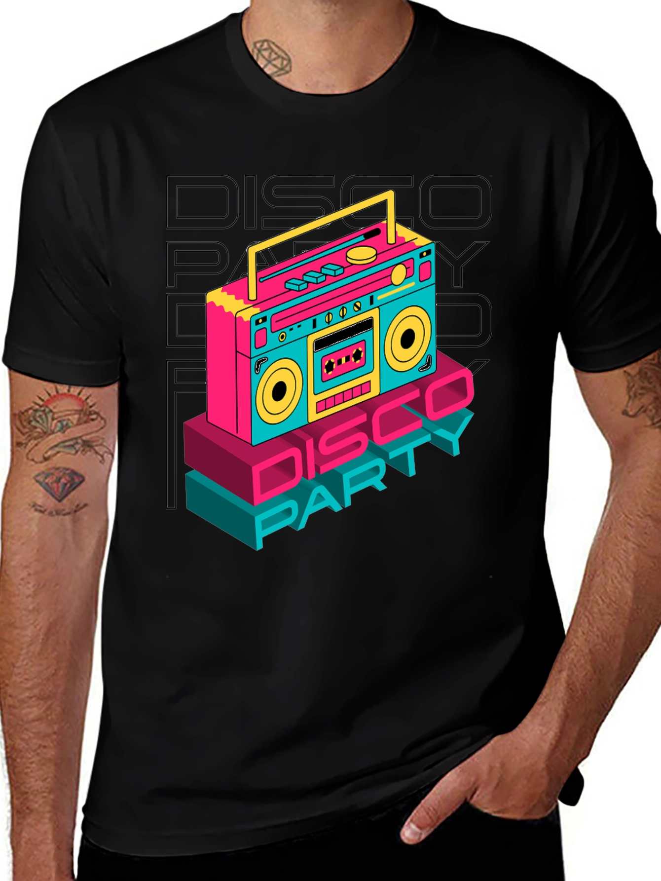Variant 15 of Retro Disco Party Boombox T-Shirt