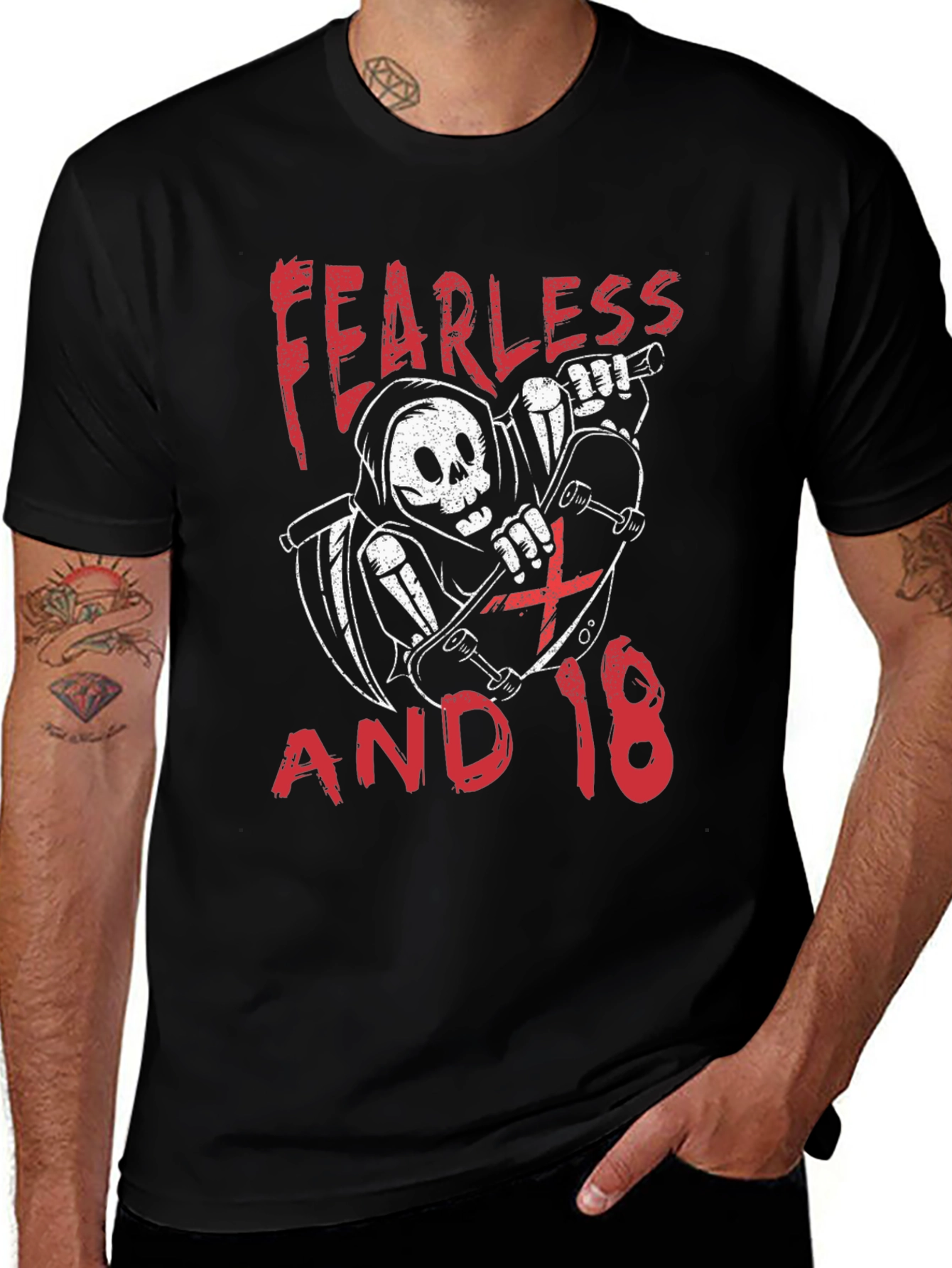 Variant 16 of Fearless and 18 Skateboard Grim Reaper Black T-Shirt