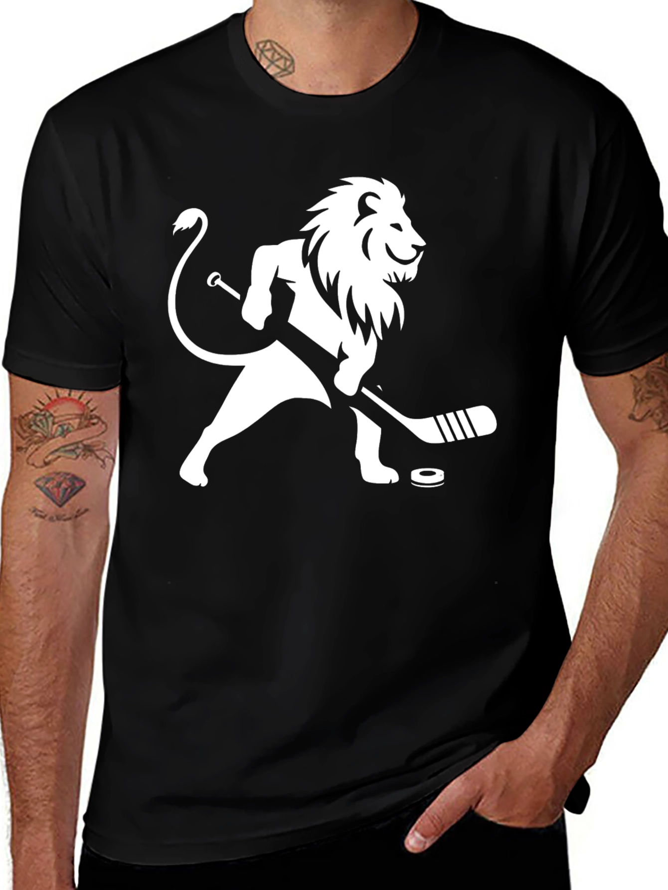 Variant 4 of Hockey Lion Graphic T-Shirt