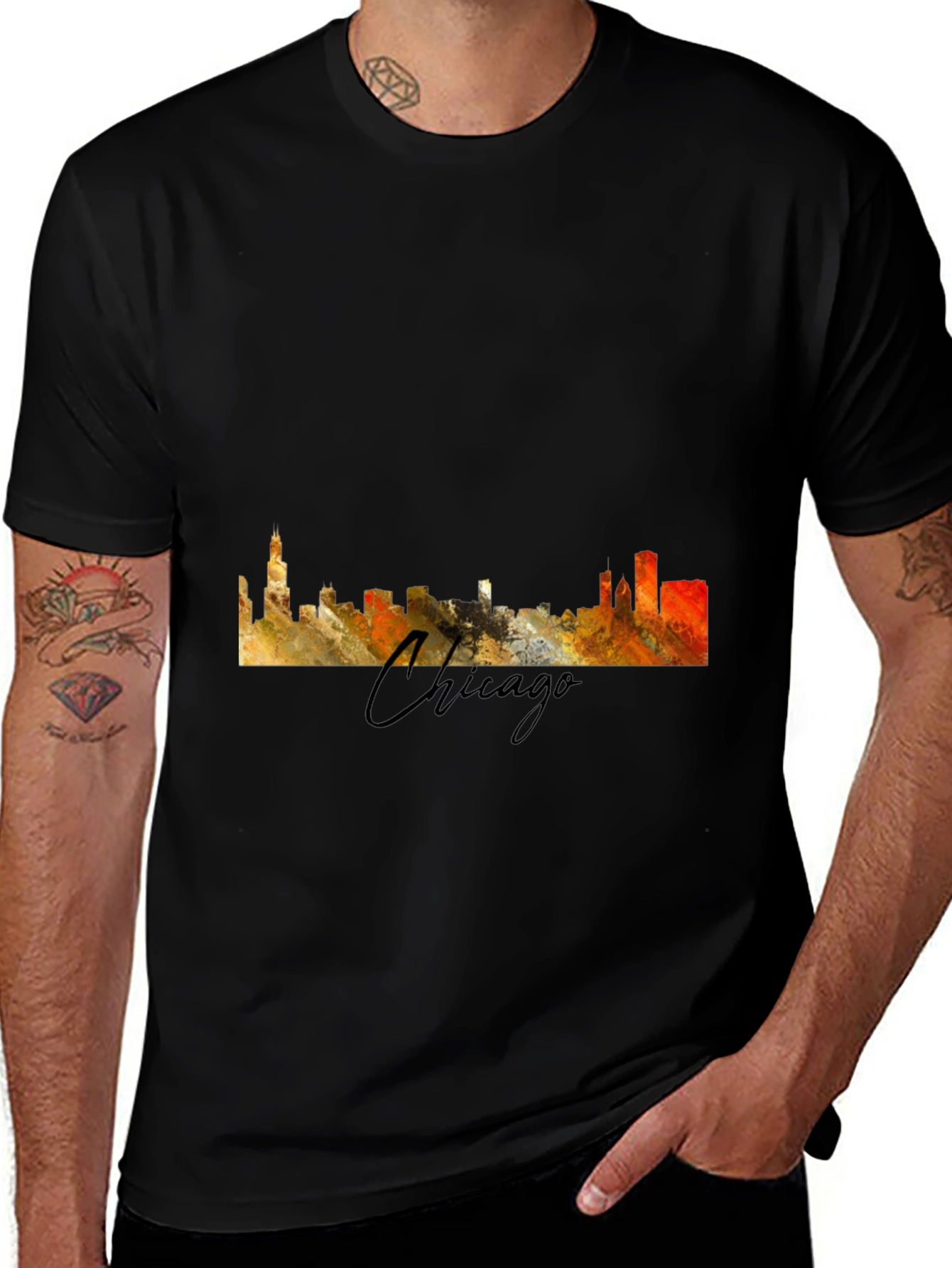 Variant 17 of Chicago Skyline Men's Graphic T-Shirt