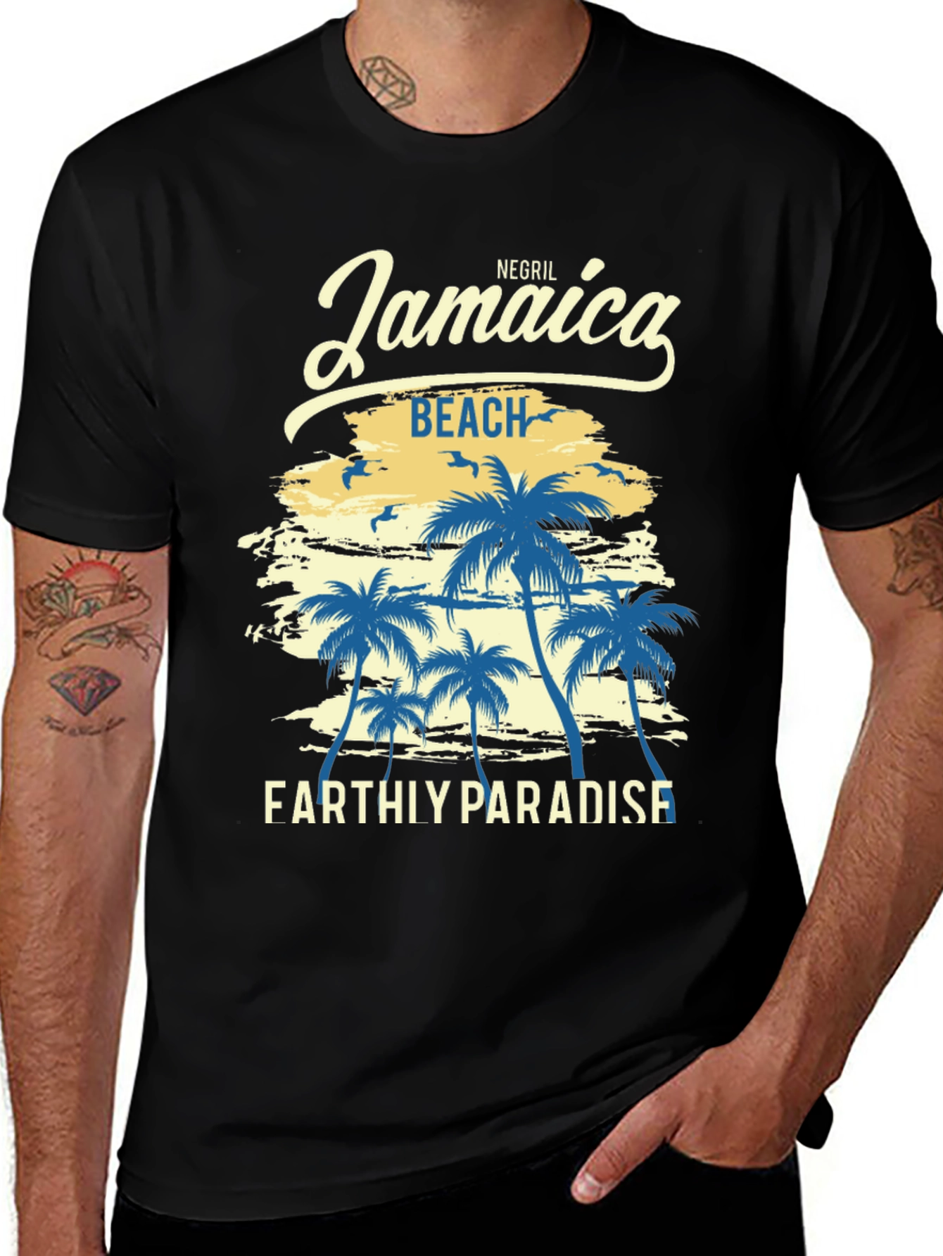 Jamaica Beach T-Shirt - Earthly Paradise Graphic Tee