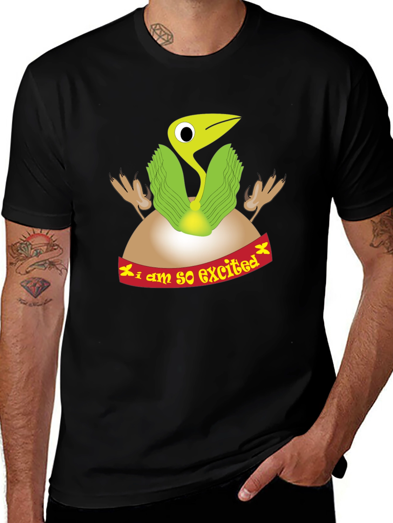 Variant 21 of Excited Dino Tee - Unique Graphic T-Shirt